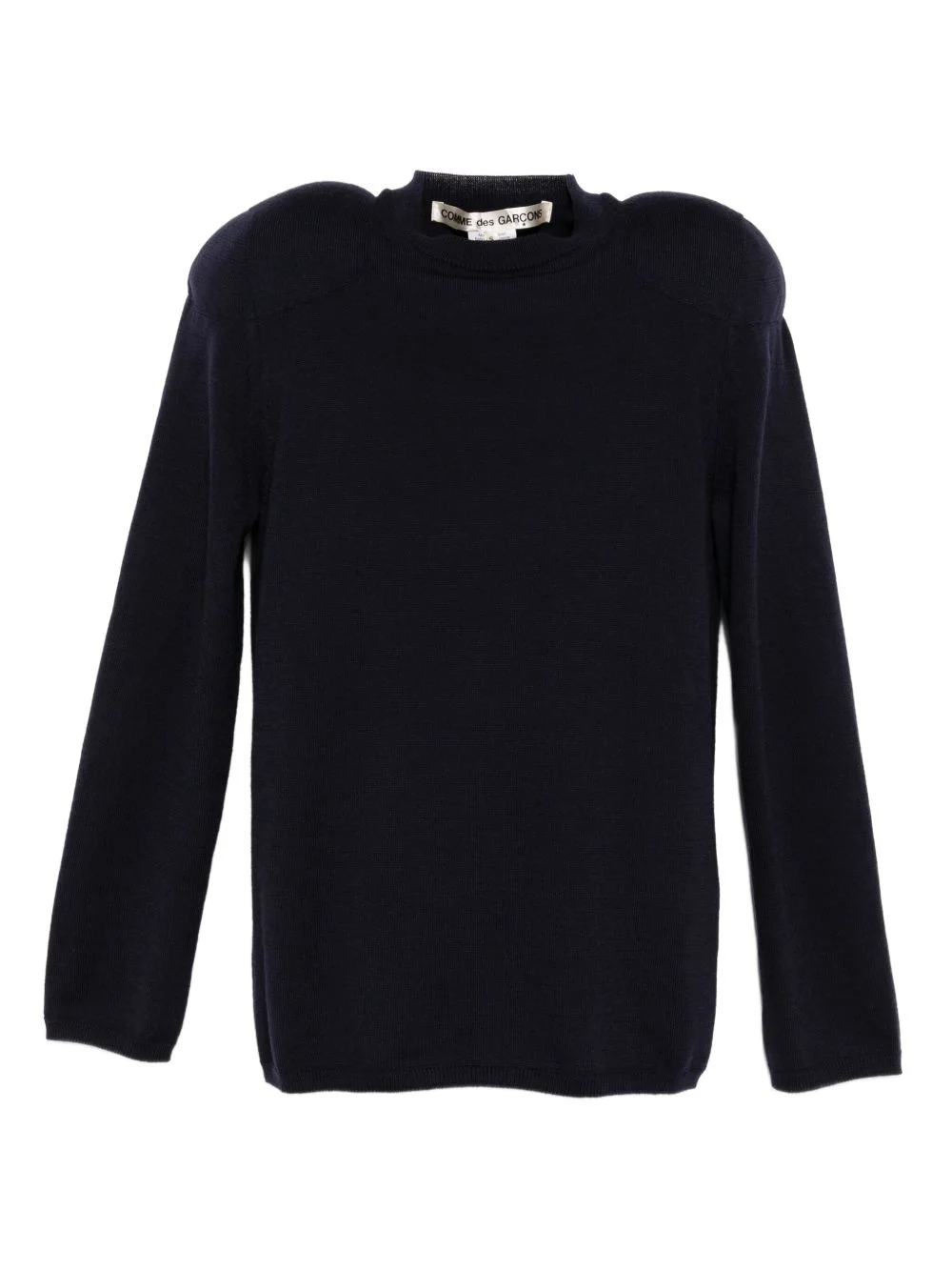 exaggerated-shoulder wool jumper - 1