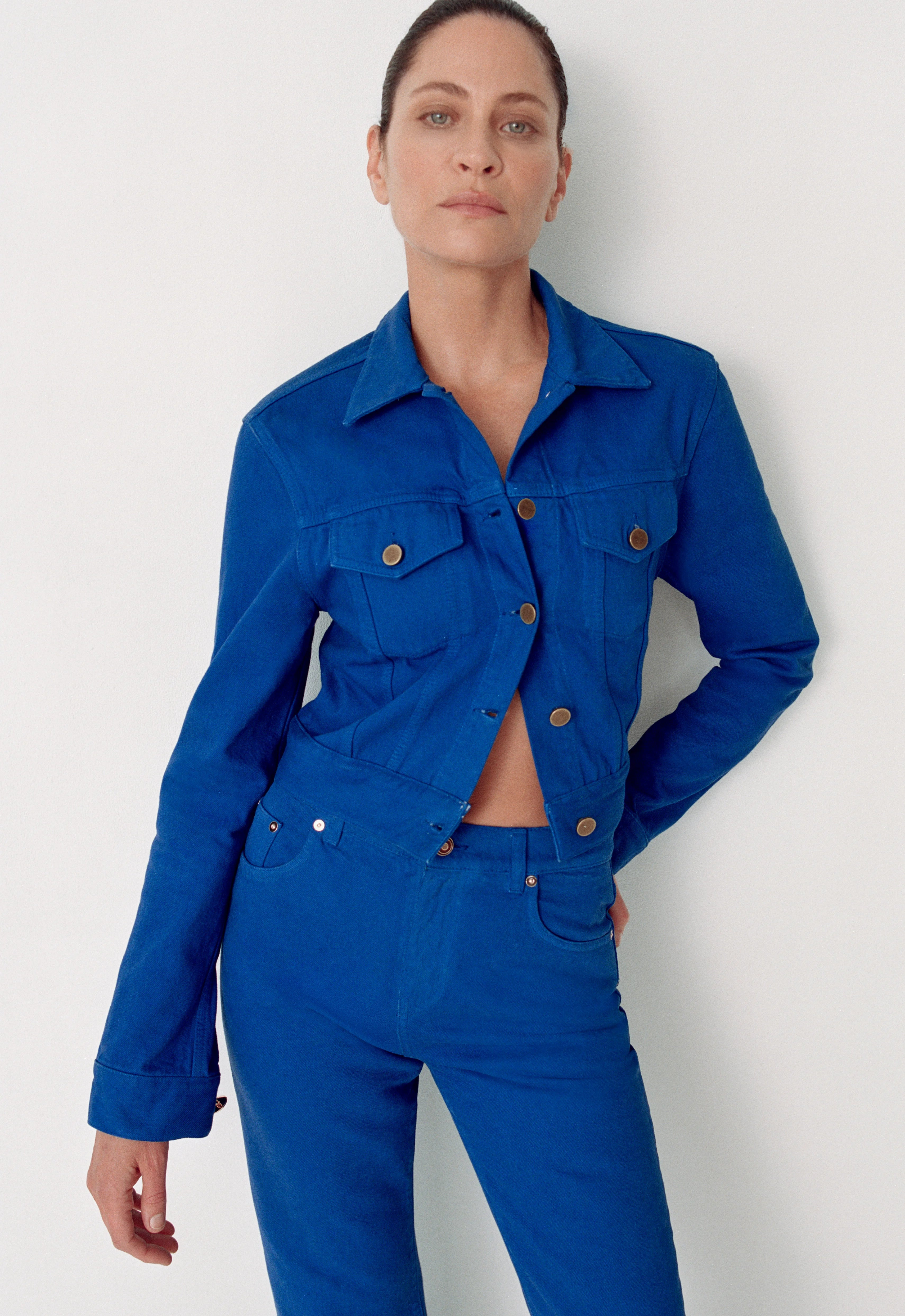 Bronte Jacket in Cobalt Recycled Cotton Denim - 2
