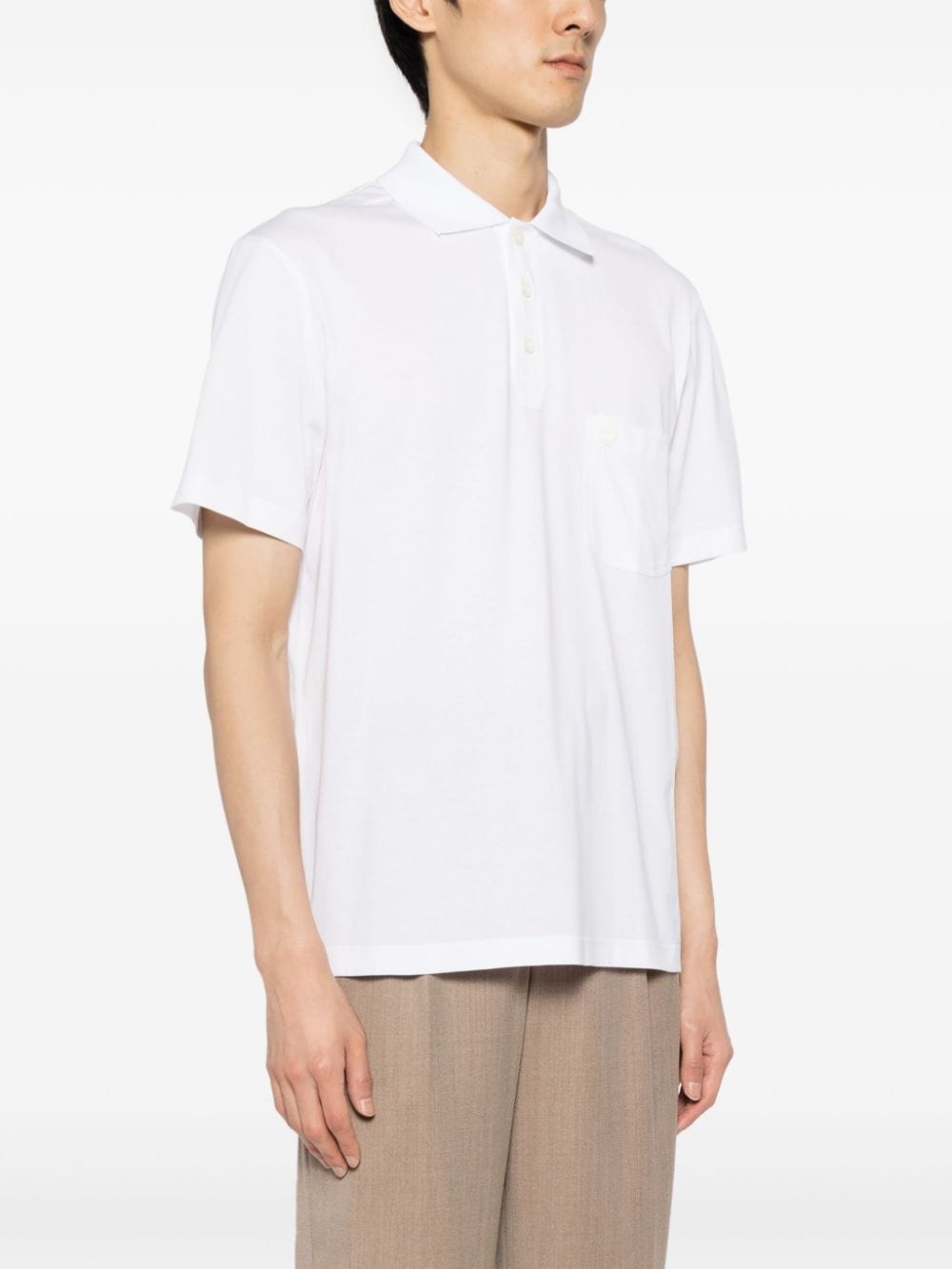 logo-tag cotton polo shirt - 3