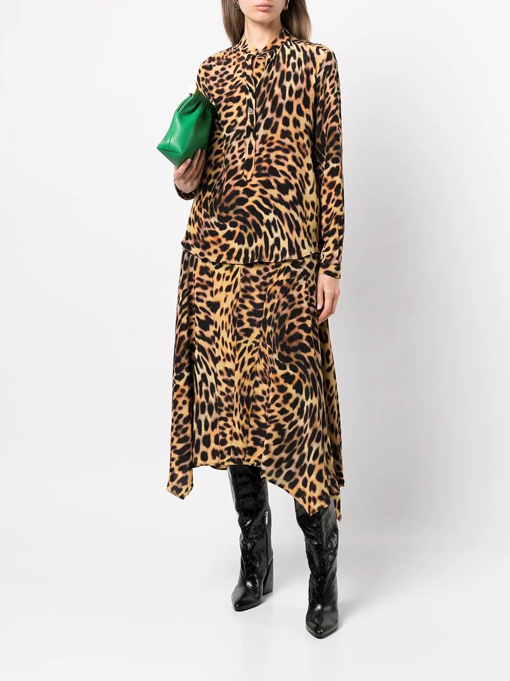 cheetah print silk shirt - 2