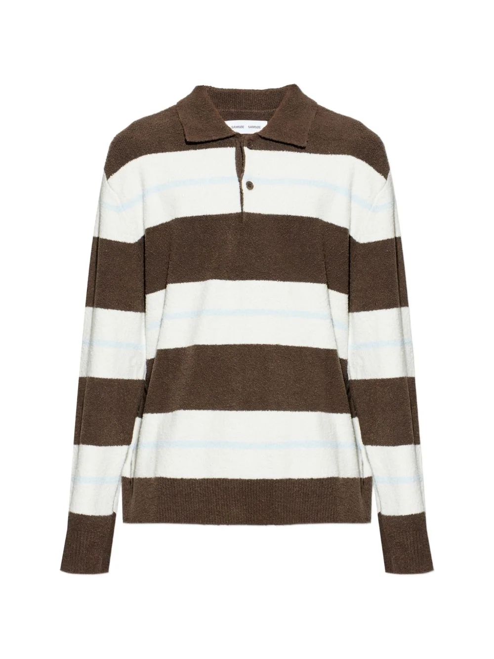striped buttoned polo shirt - 1