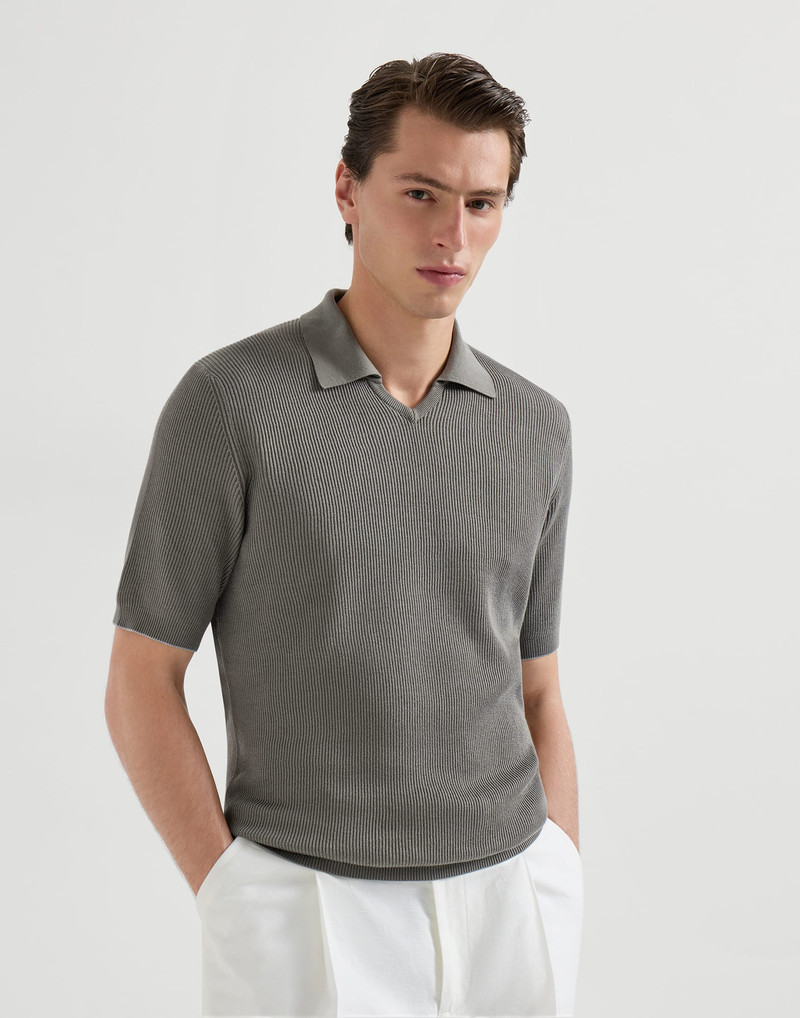 Cotton English rib knit polo 2