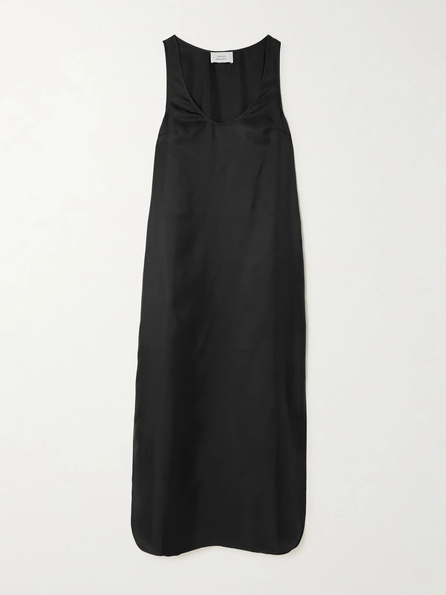 Nada silk-twill midi dress Black - 1