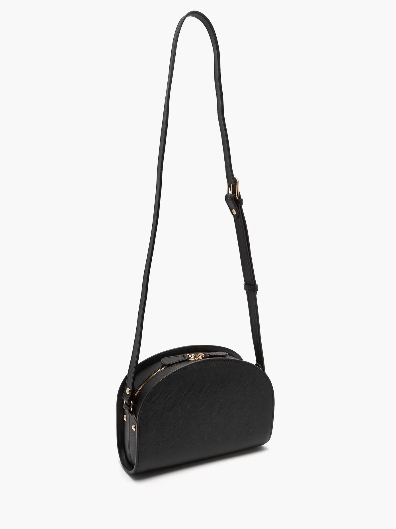 Half Moon saffiano-leather cross-body bag - 4