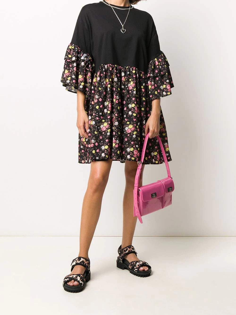 floral print T-shirt dress - 2