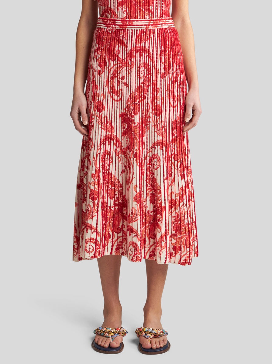 PRINTED KNIT MIDI SKIRT - 3