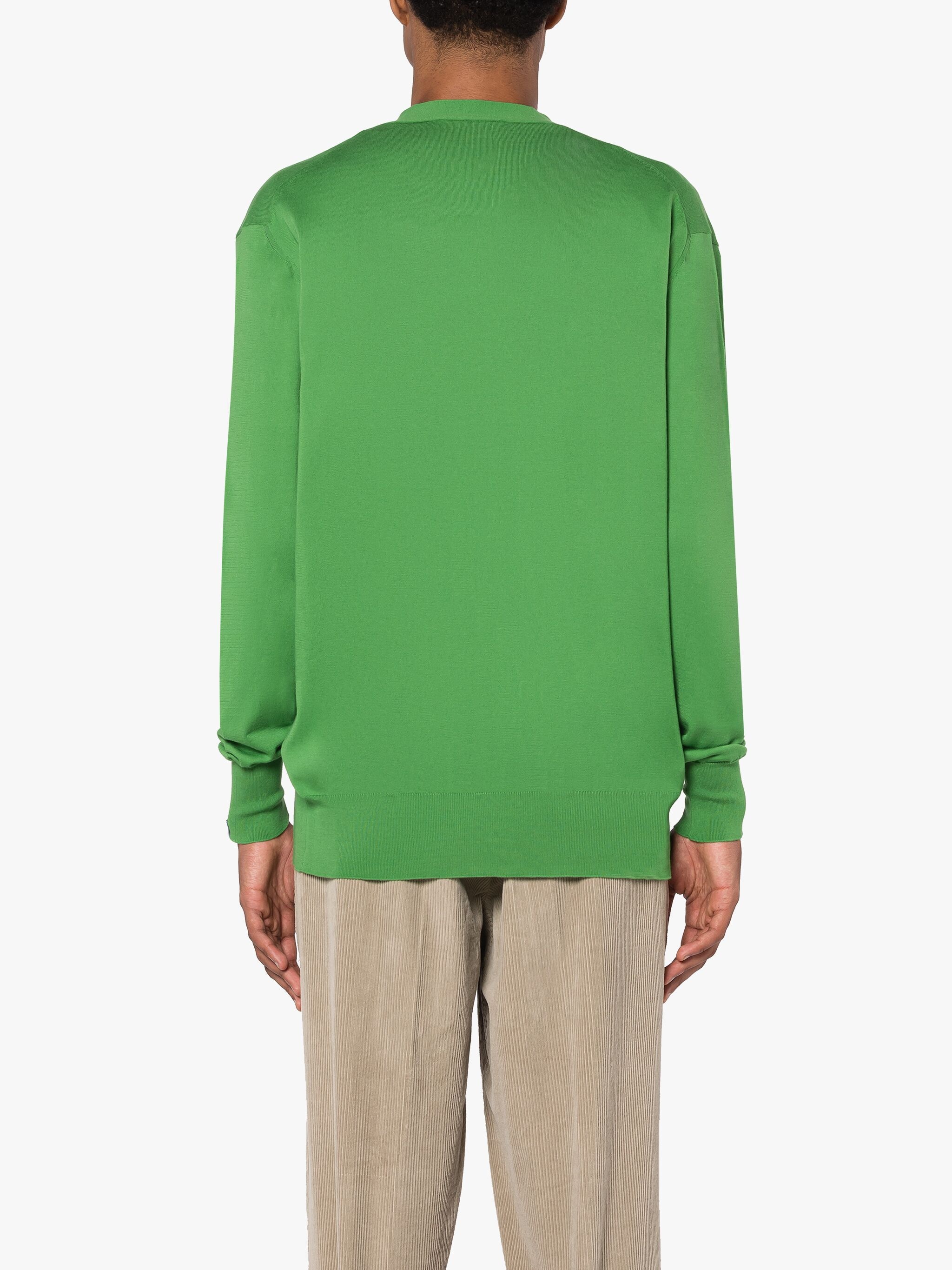 GREEN COTTON CARDIGAN - 4