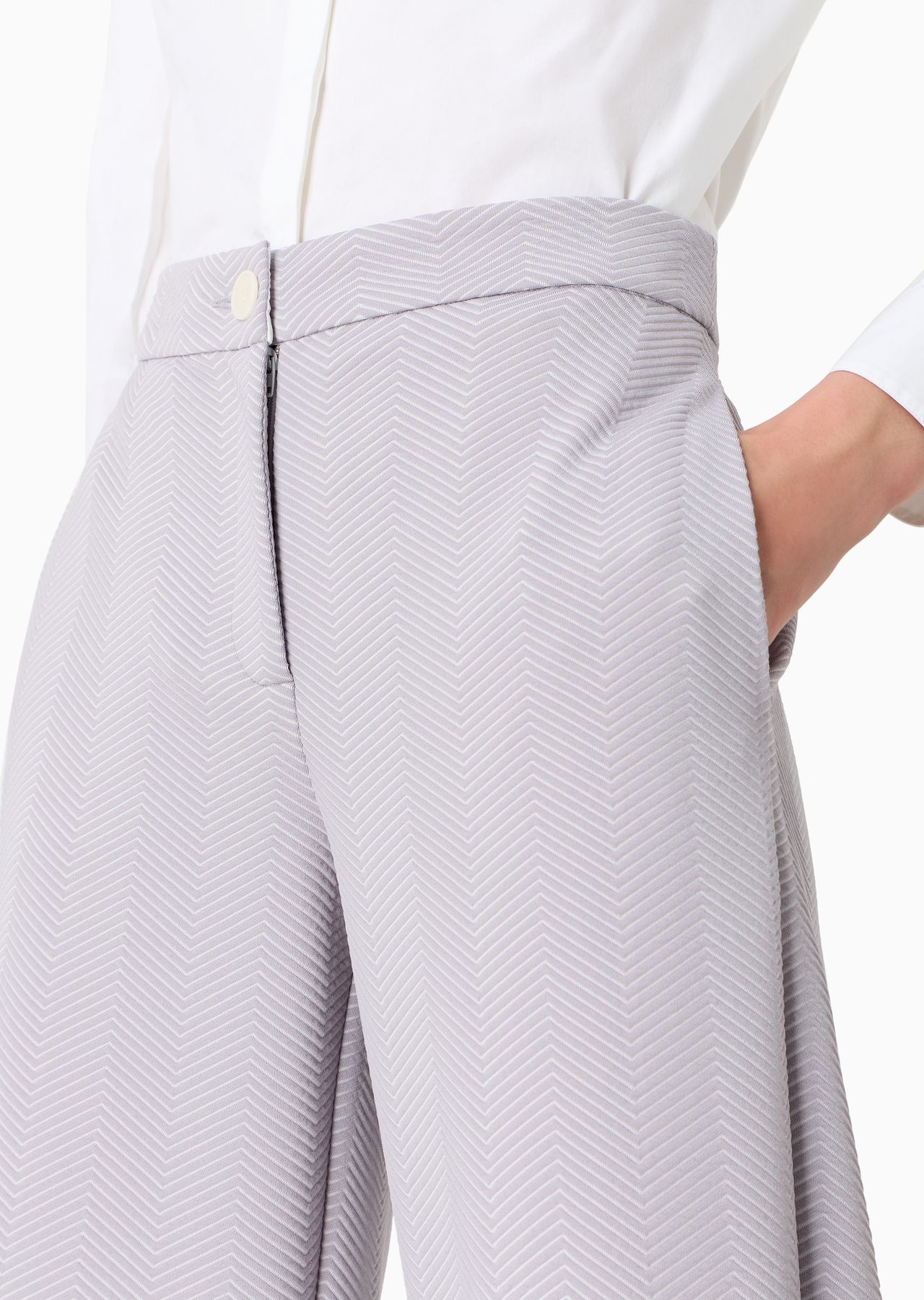 Embossed chevron jacquard jersey trousers - 5