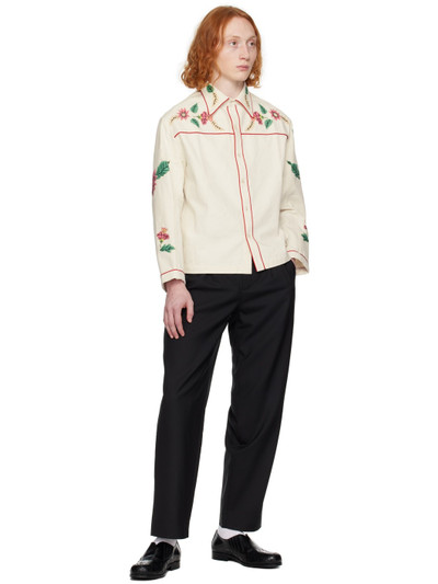 BODE White Embroidered Long Sleeve Shirt outlook