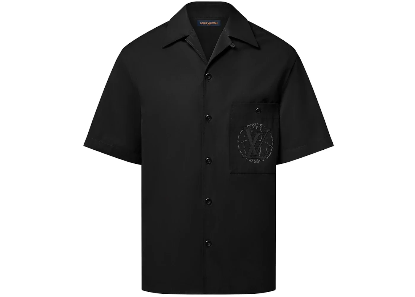 Louis Vuitton Embroidered Short-Sleeved Cotton Shirt Black - 1