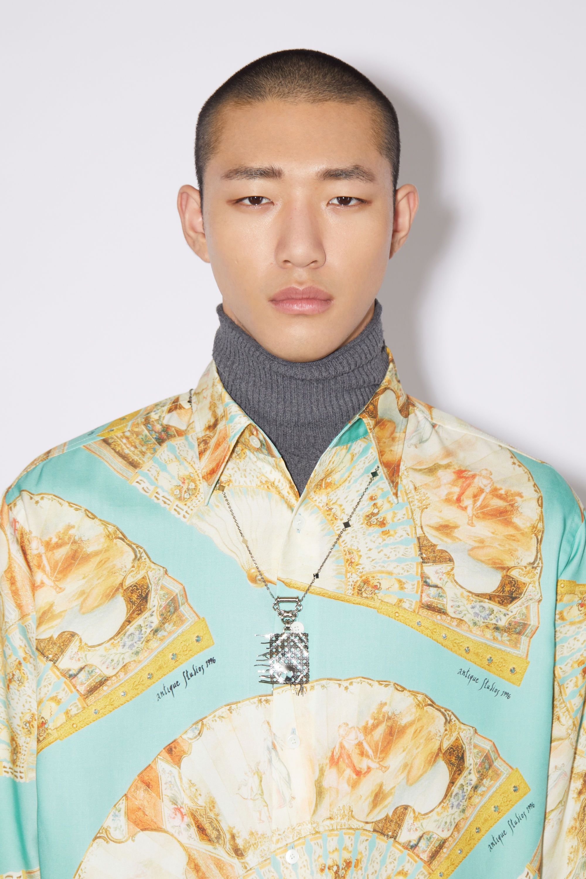 Fan print shirt - Mint green - 5