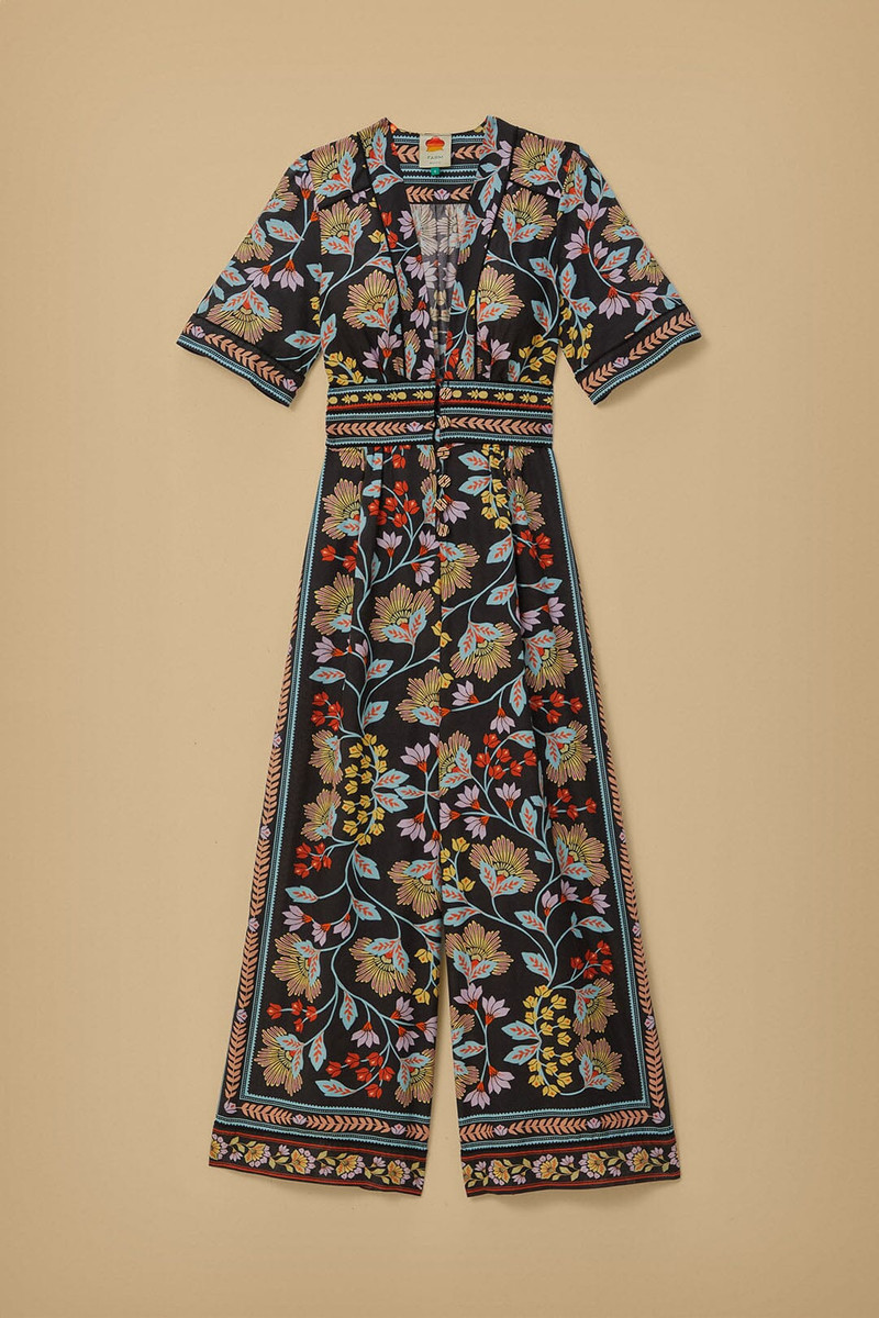 Flowery Black Jumpsuit 7