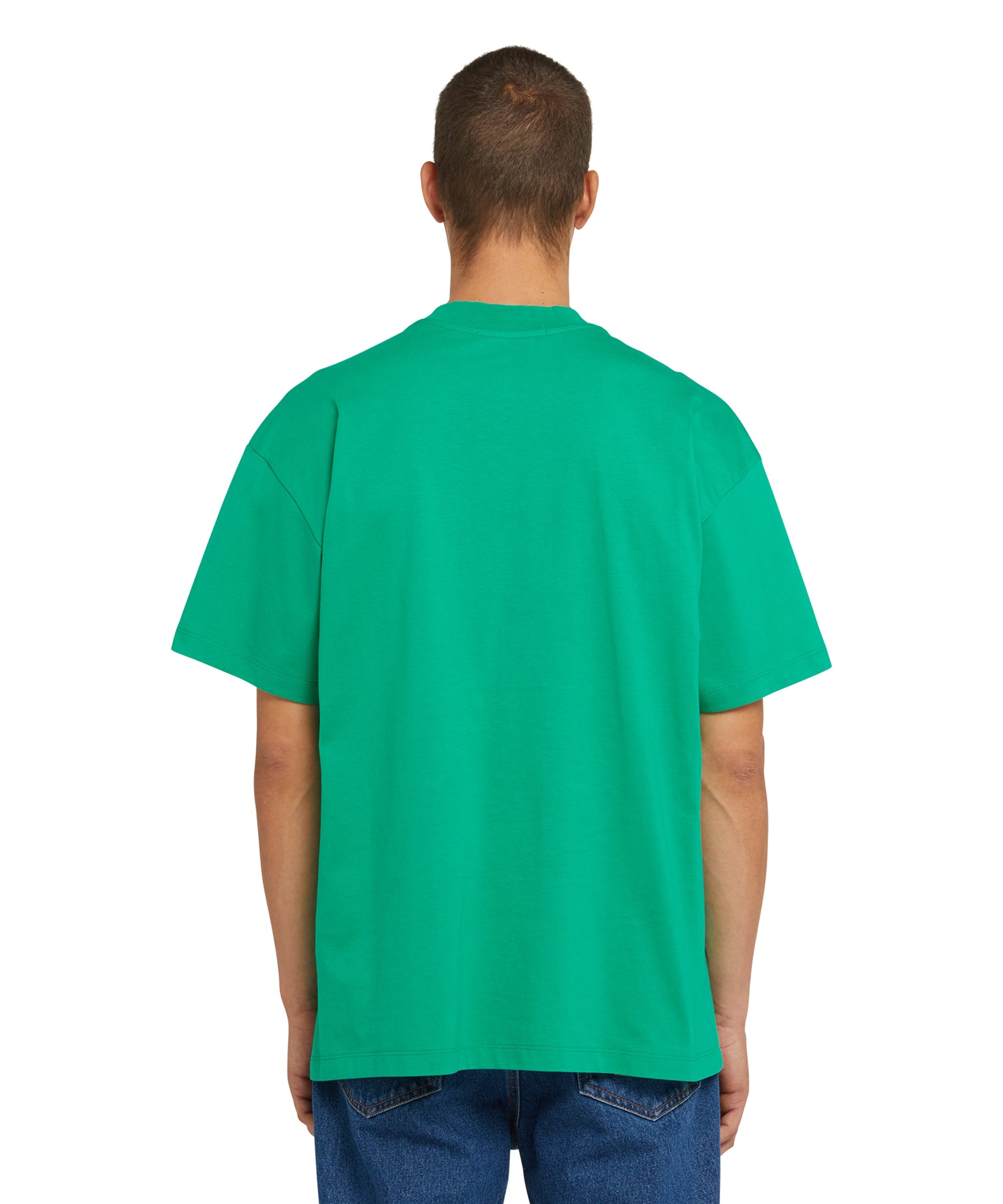 Cotton crewneck t-shirt with new MSGM brushstroke logo - 3