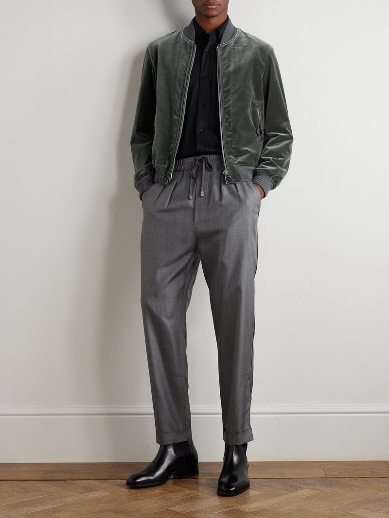 TOM FORD Cotton-Velvet Bomber Jacket Gray outlook