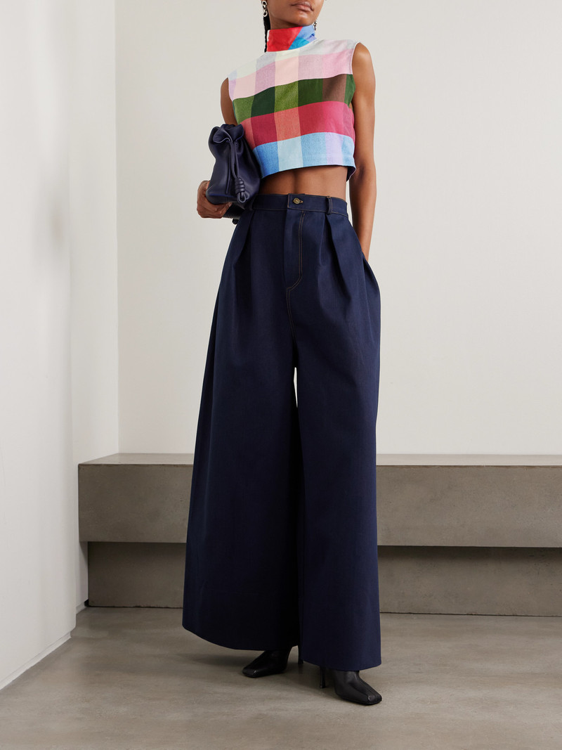 MARRAKSHI LIFE Checked Cotton-blend Turtleneck Top outlook