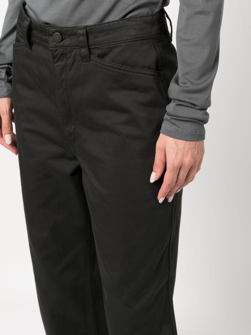 wide-leg cotton trousers - 5