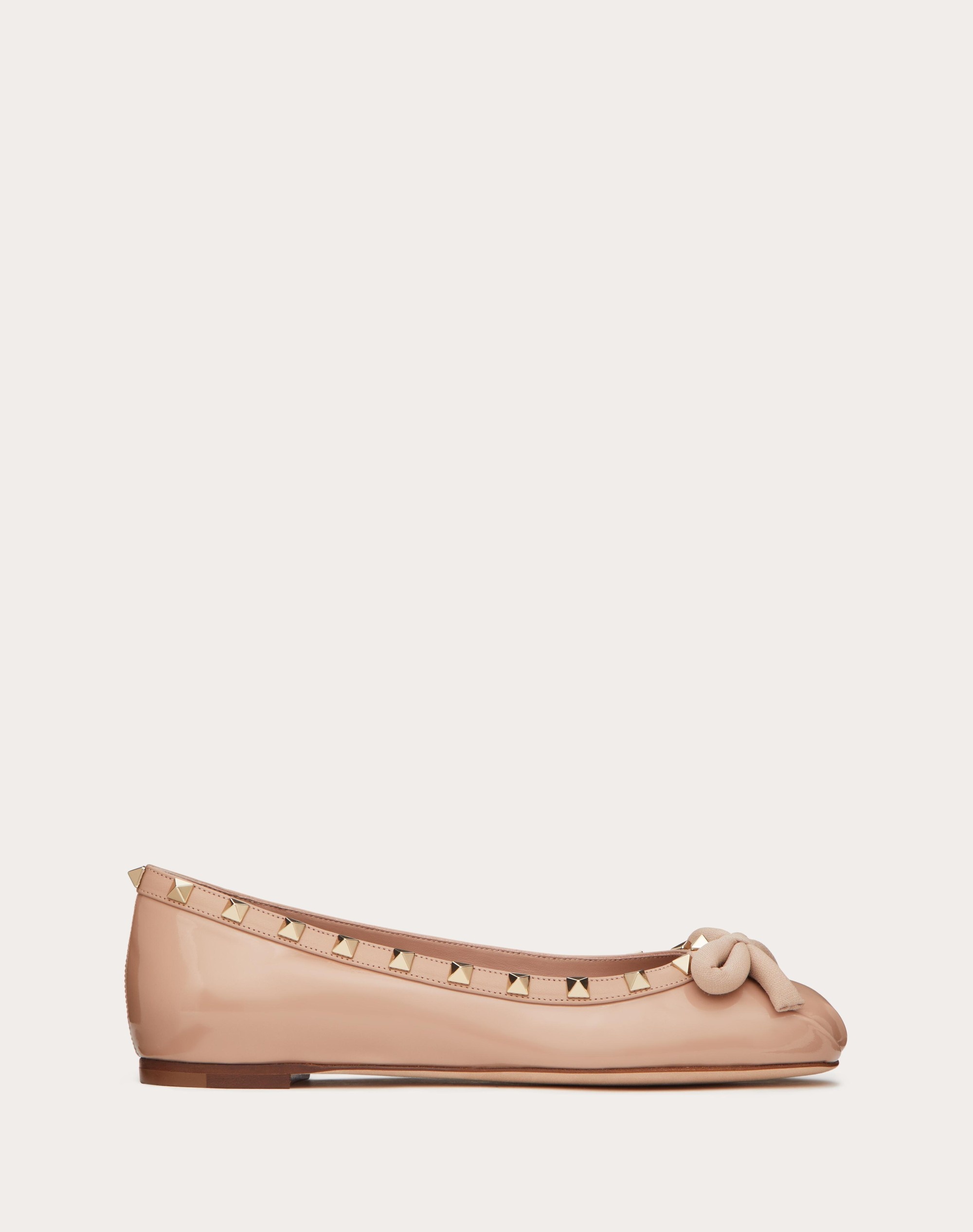 ROCKSTUD PATENT LEATHER BALLERINA - 1