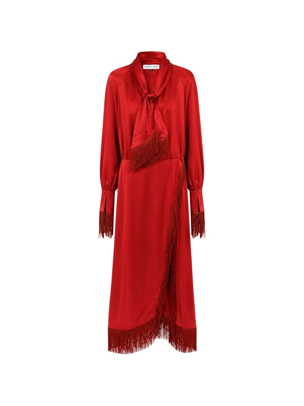 fringed scarf-detail midi dress - 1