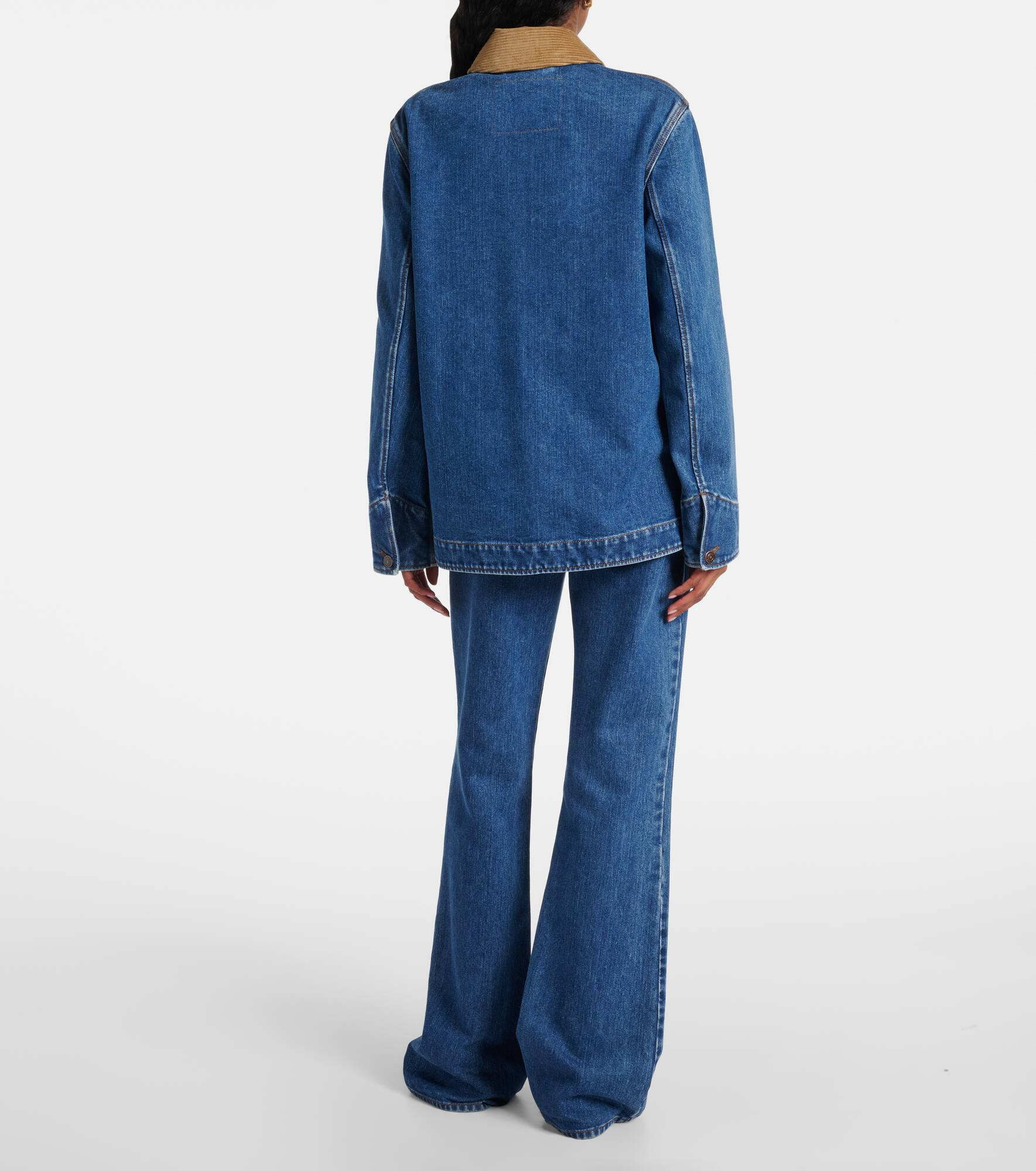 Corduroy-trimmed denim jacket - 3