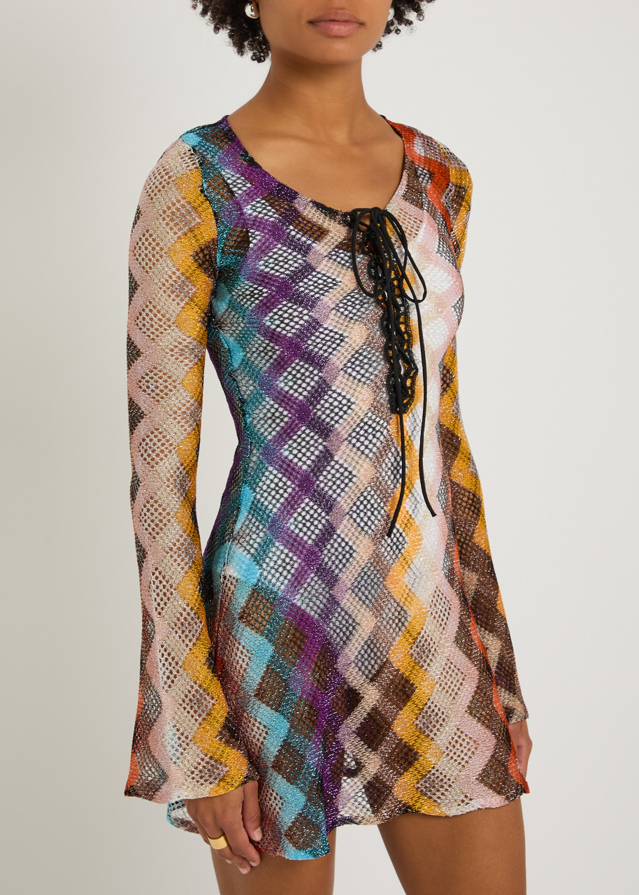 Missoni Zigzag Metallic Open-knit Mini Dress - 2