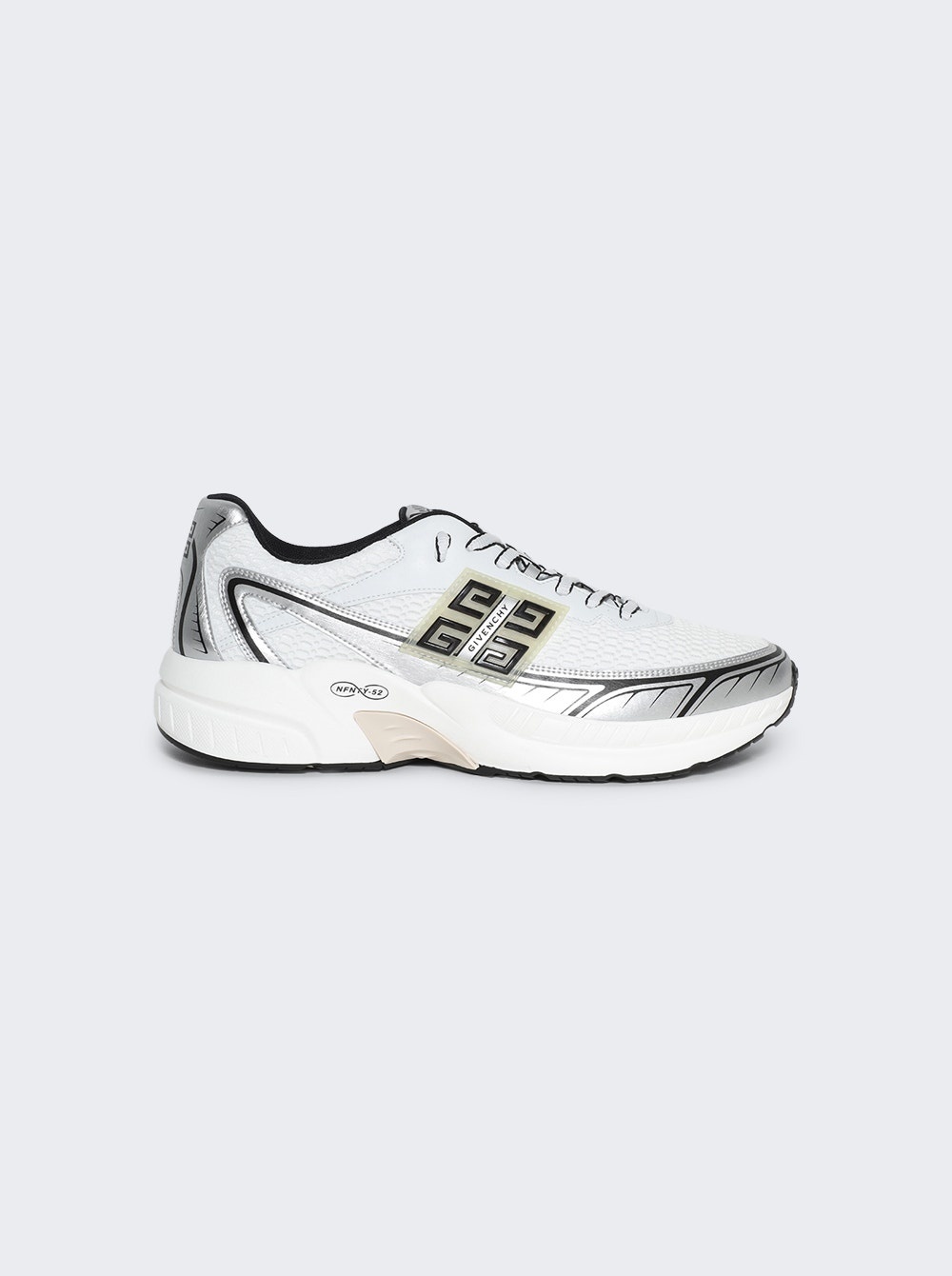 Nfnty-52 Low Top Runners Silver And White - 1