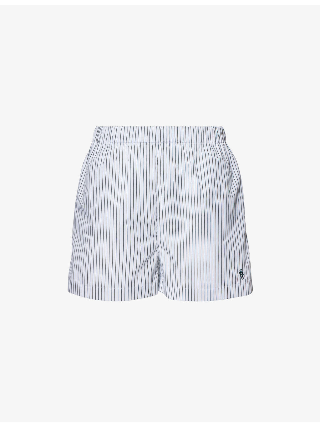 Striped Drawstring Cotton-Poplin Shorts - 1