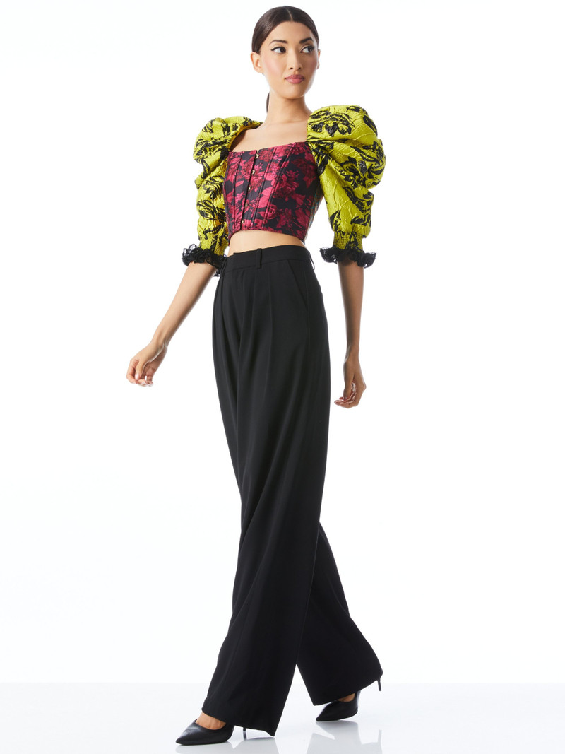 Alice + Olivia FANTASIA PLEATED SLEEVE BUSTIER outlook