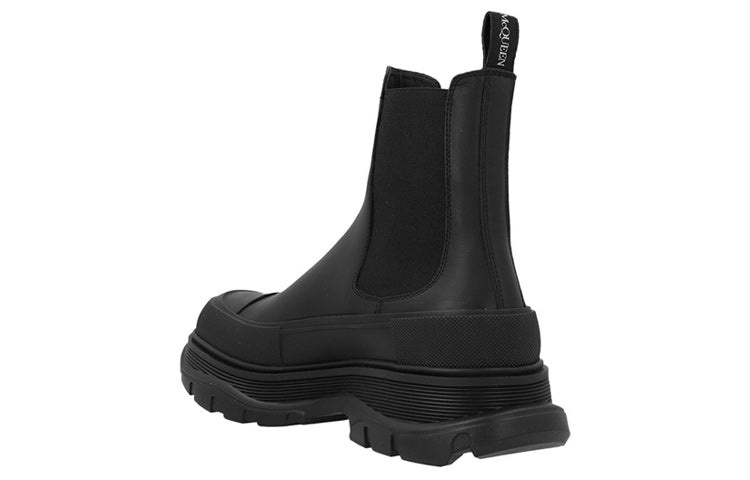 Alexander McQueen Leather Chunky Chelsea Boots 'Black' 705672WHZ611081 - 4