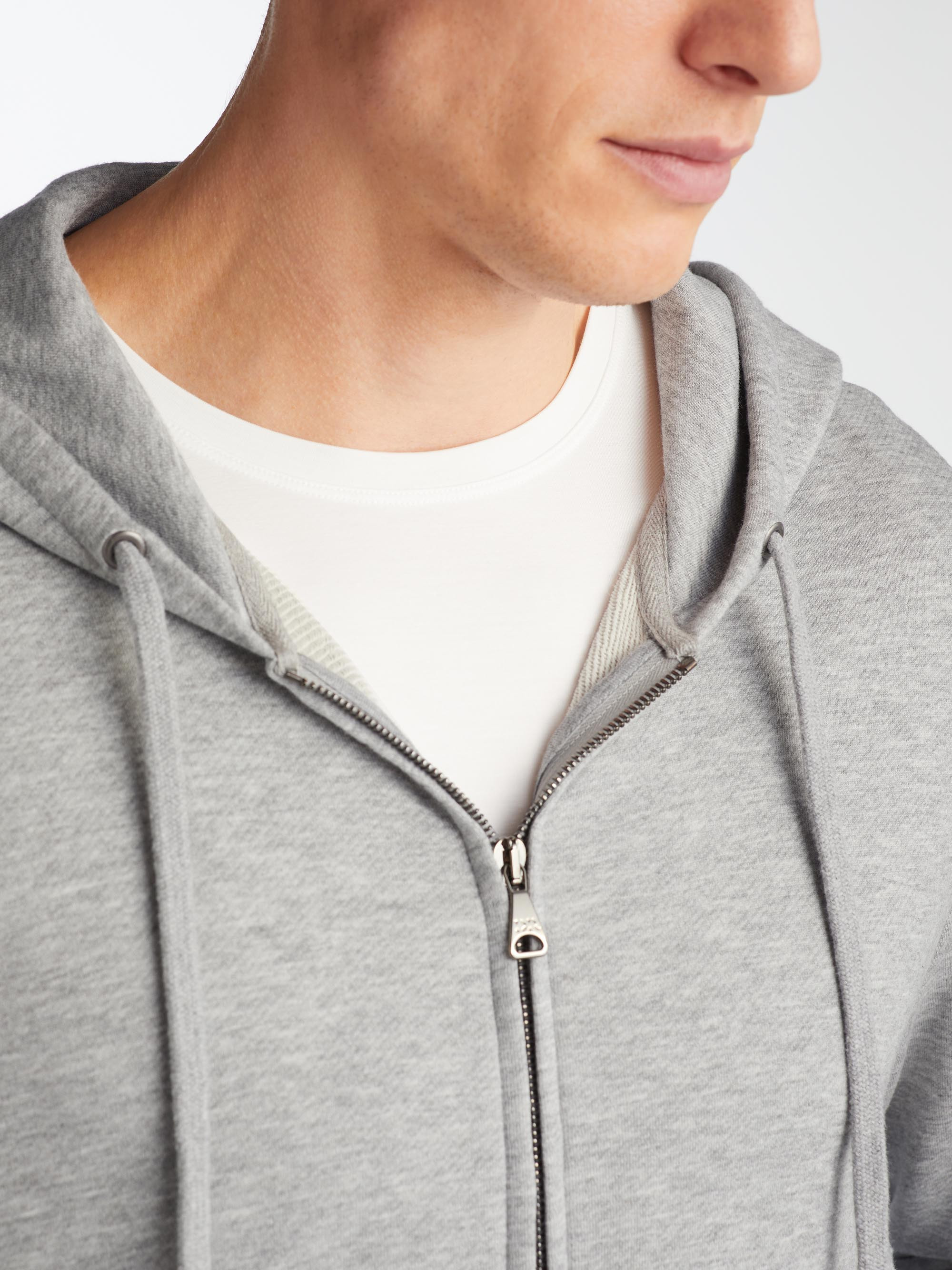 Men's Hoodie Quinn Cotton Modal Silver - 6