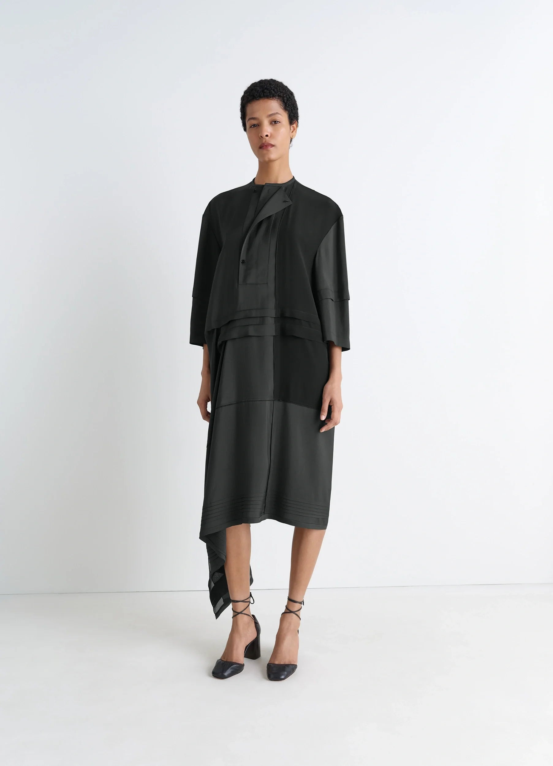 BLOUSE DRESS WITH PLEATS - 2