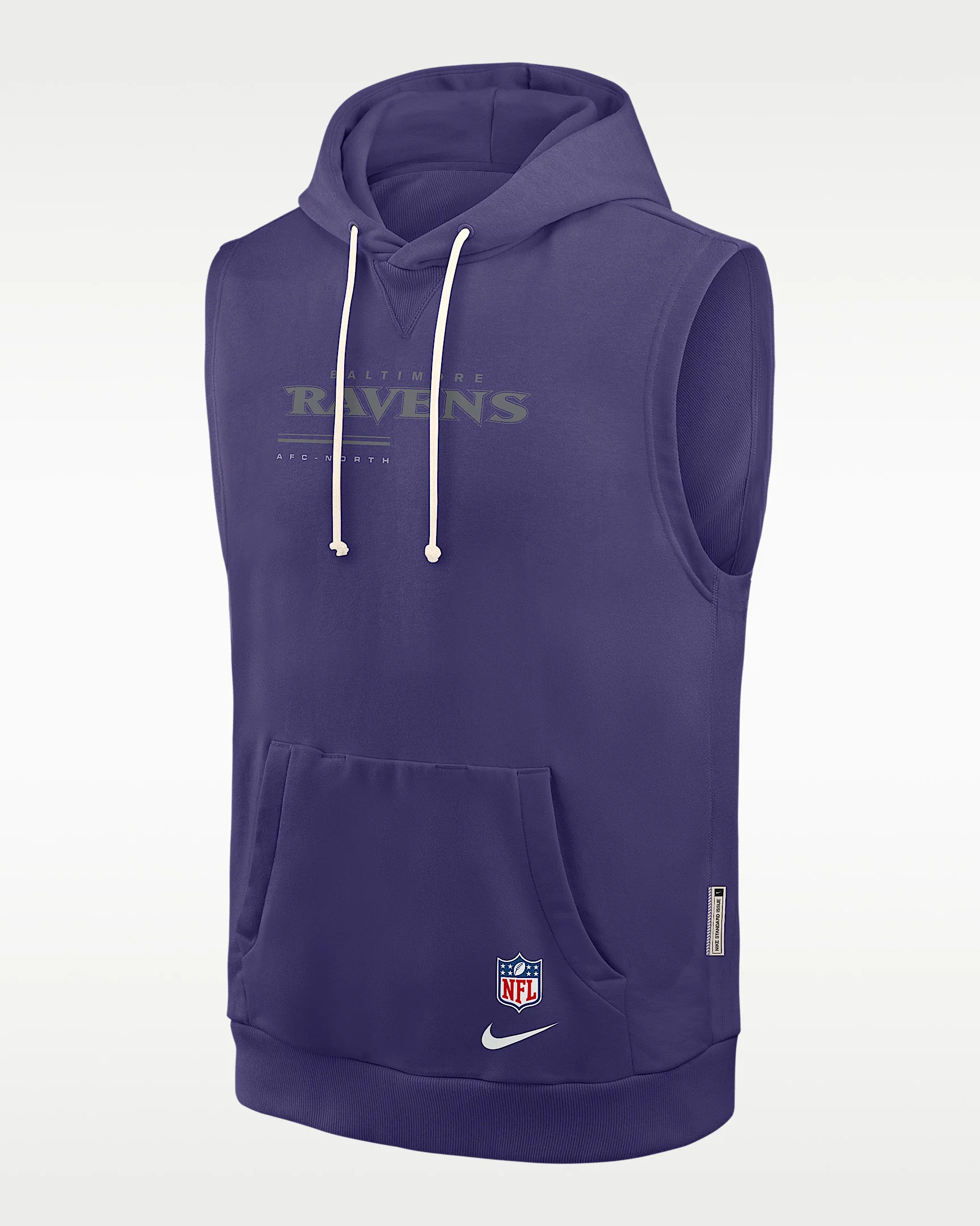 Baltimore Ravens Sideline Men's Nike Dri-FIT NFL Sleeveless Pullover Hoodie - 1