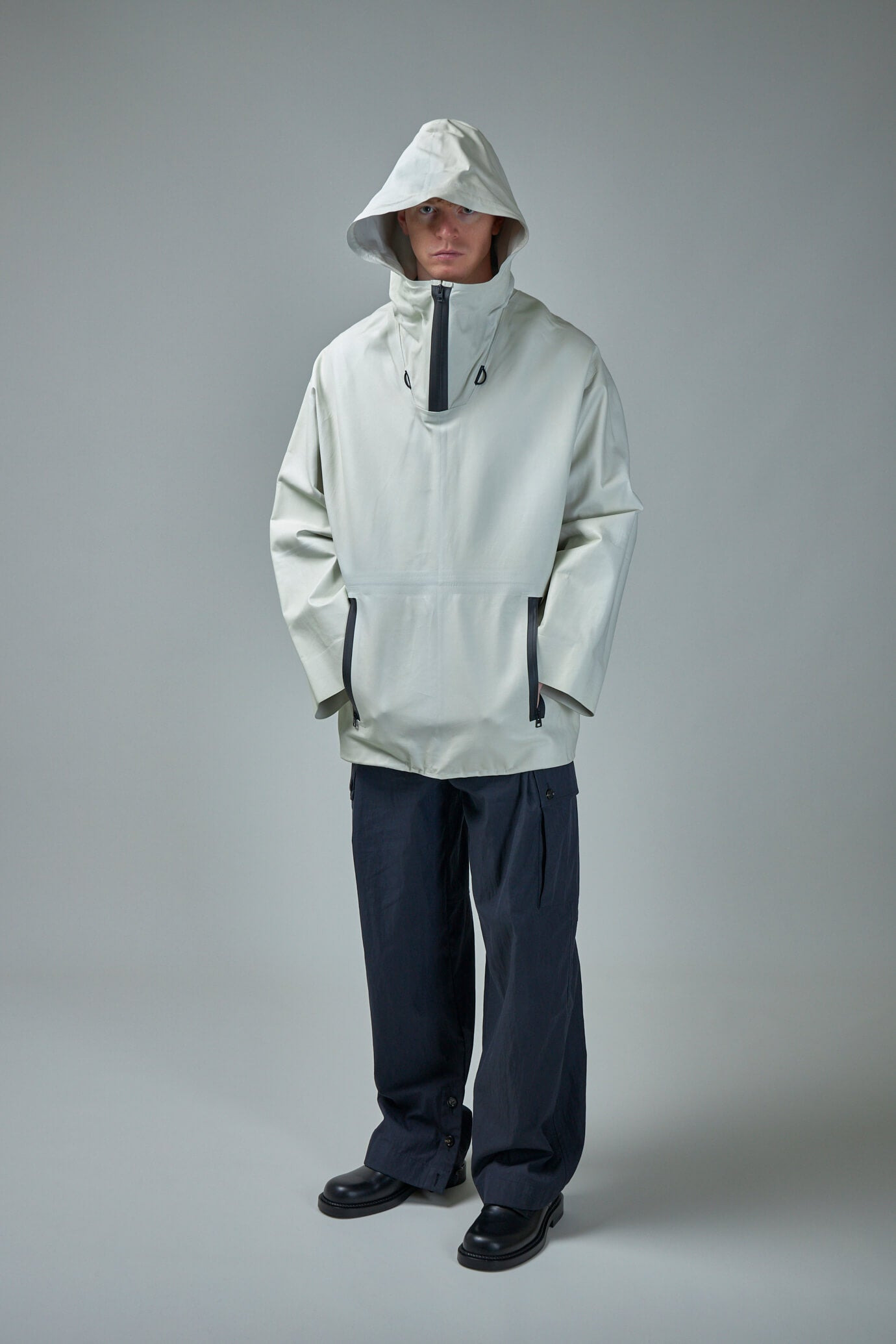Blouson Knit Leather off white - 2
