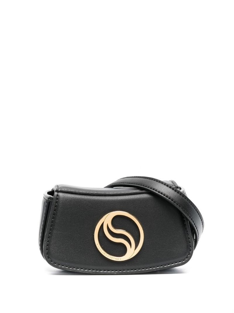 S logo plaque curved belt bag - 1