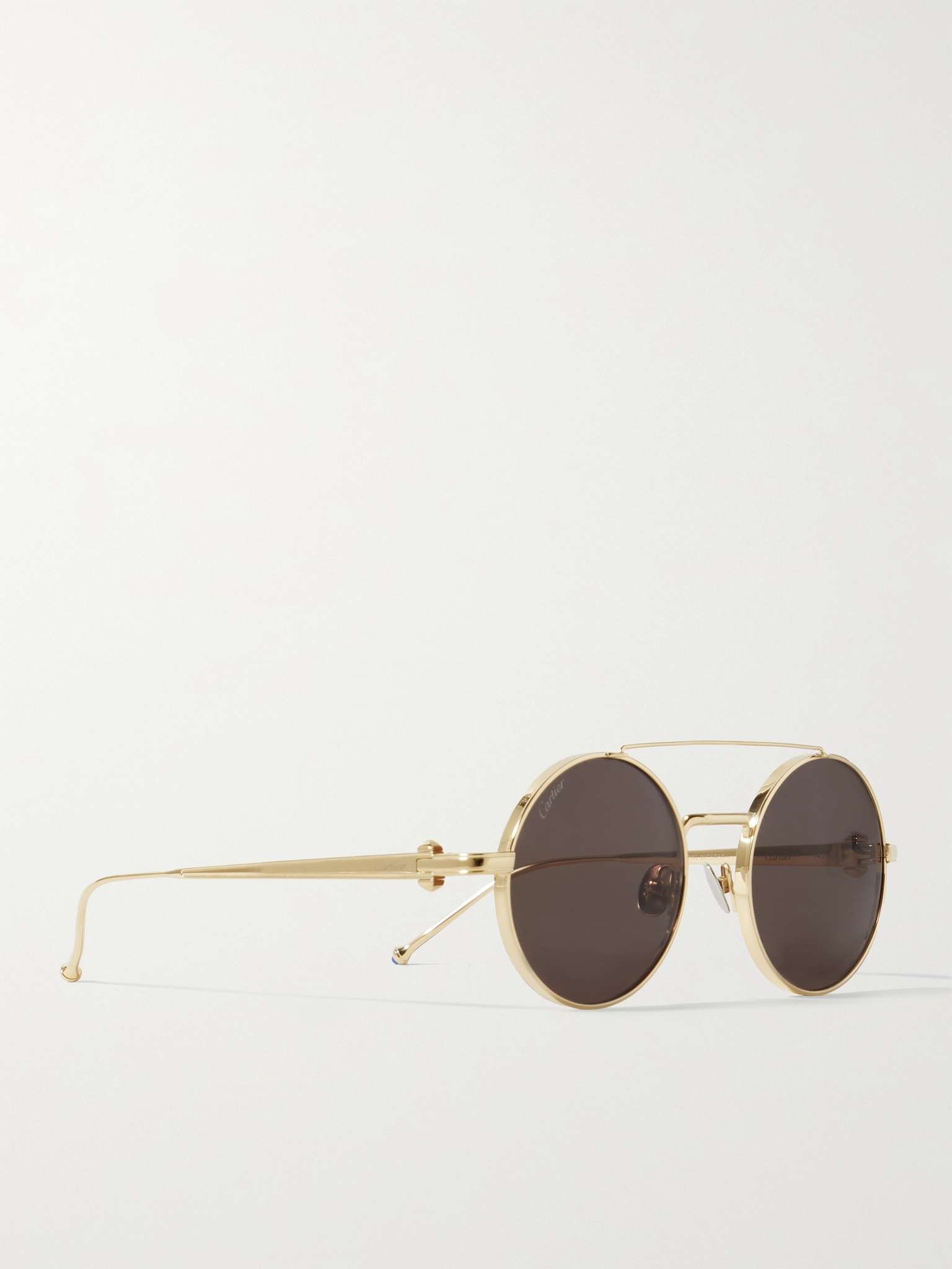 Round-Frame Gold-Tone Titanium Sunglasses - 2