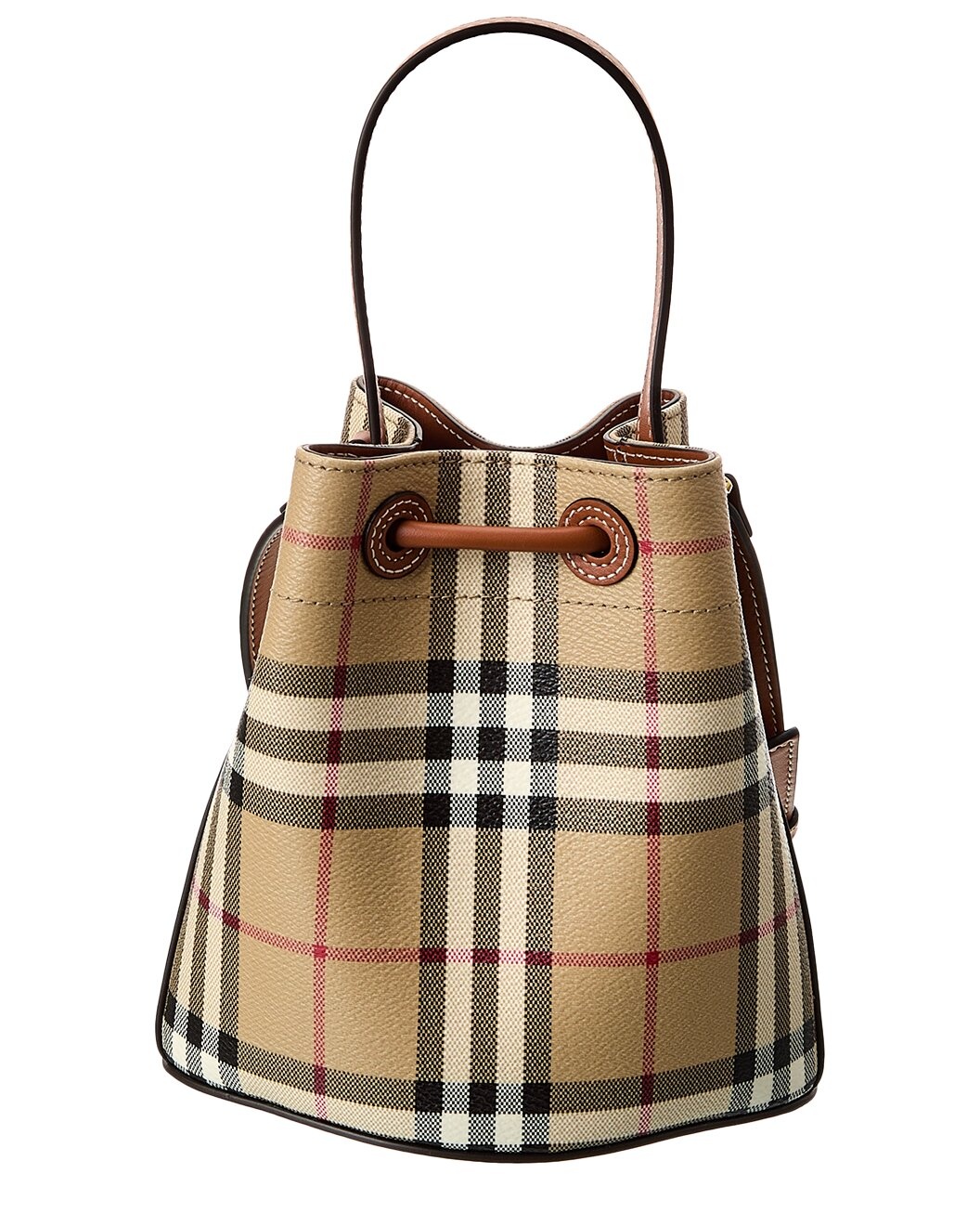 Burberry Check Mini E-Canvas & Leather Bucket Bag - 2