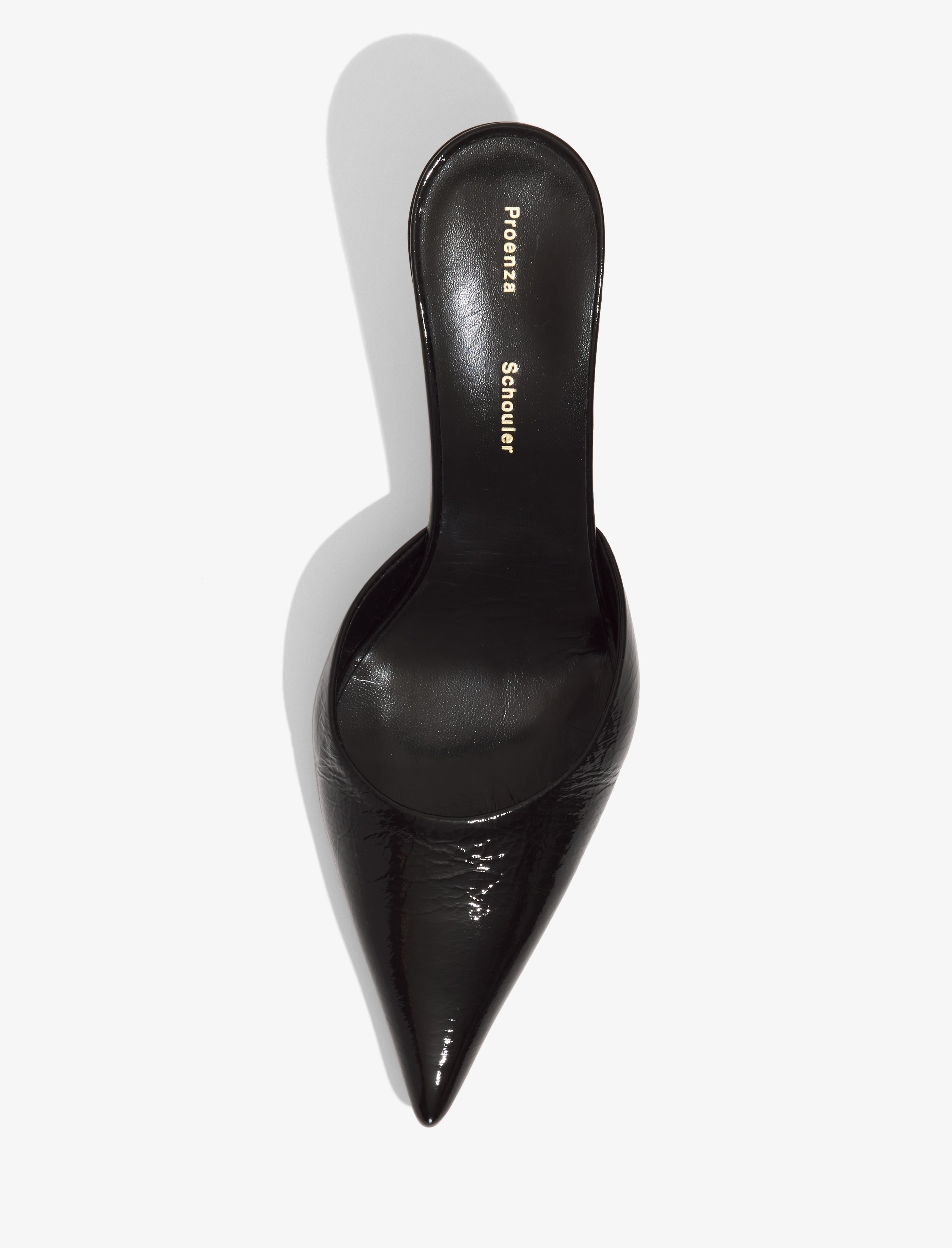 Spike Mules in Crinkled Patent Leather - 4