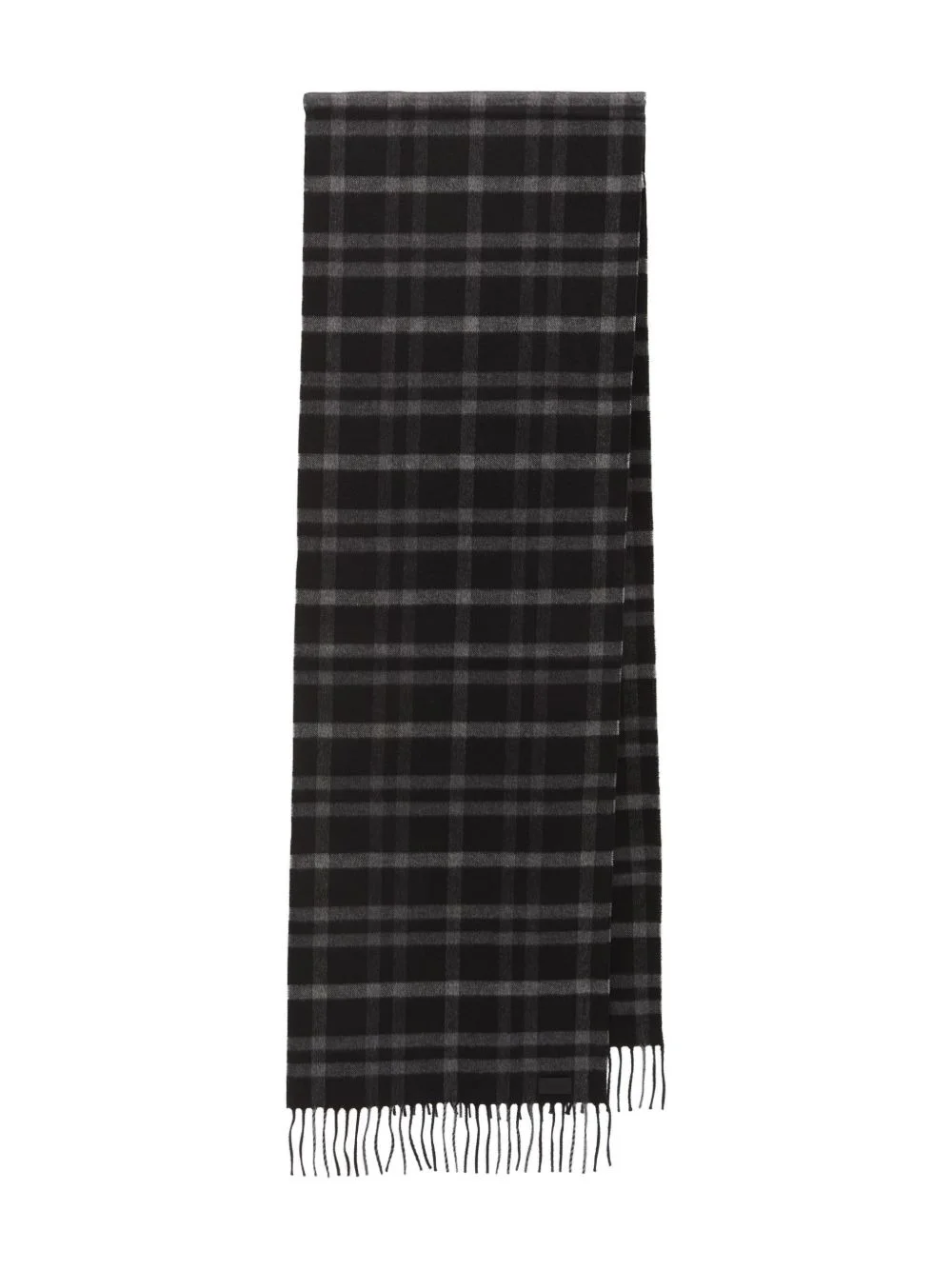 tartan fringed scarf - 1