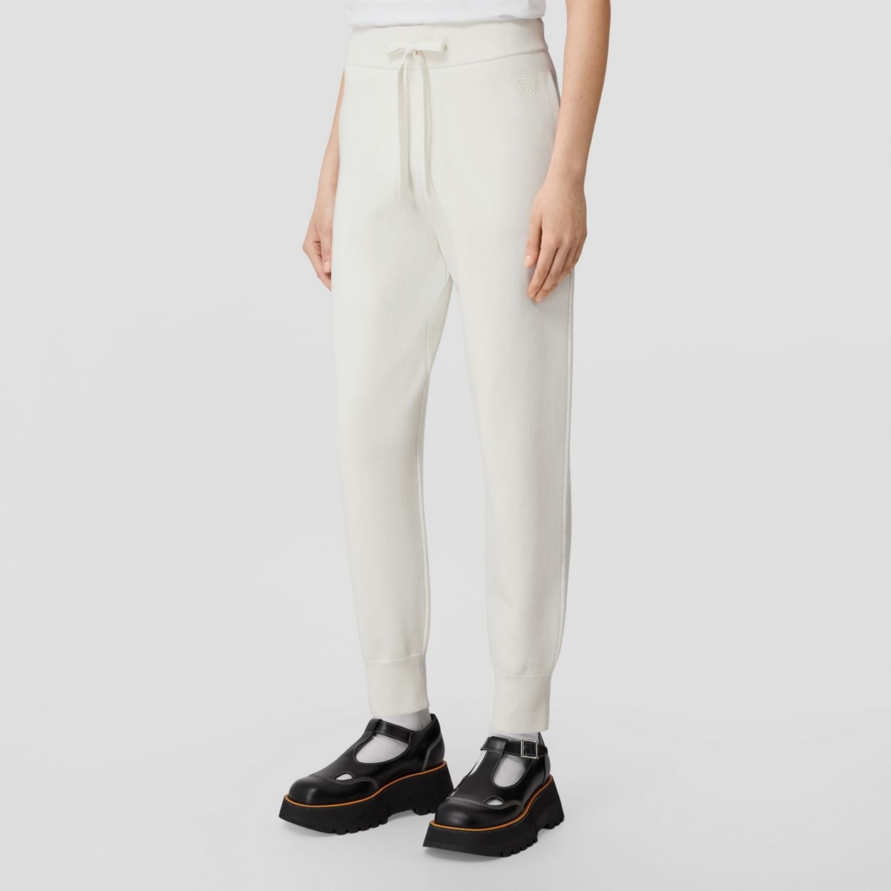 Monogram Motif Cashmere Cotton Blend Jogging Pants - 5