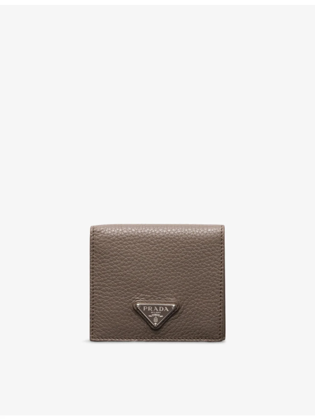 Triangle-Logo Grained Leather Wallet - 1