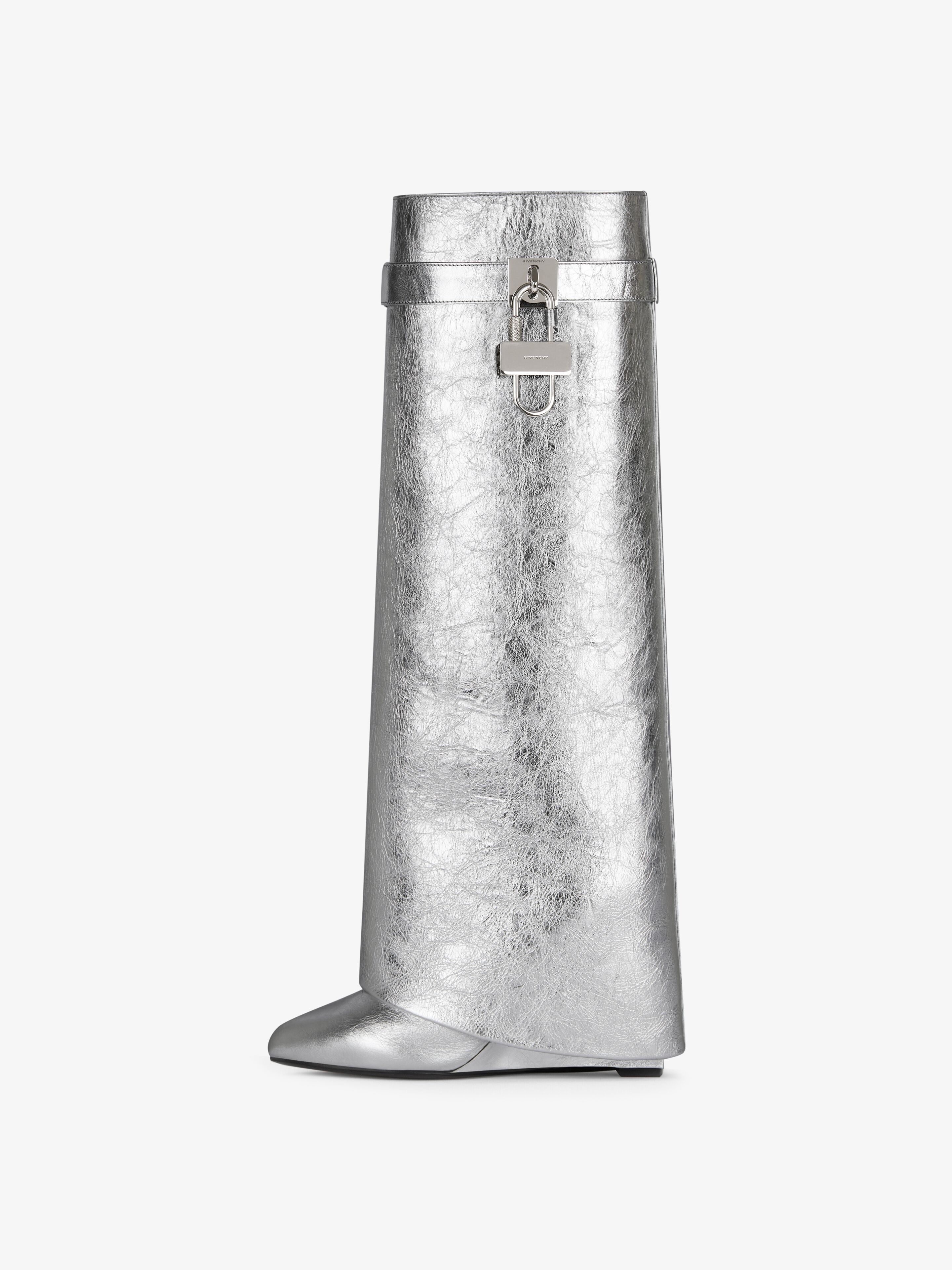 SHARK LOCK BOOTS IN METALLIZED LEATHER - 3