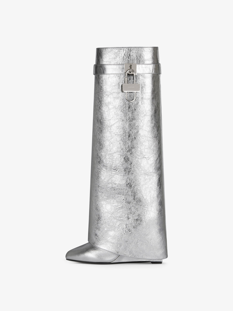 Givenchy SHARK LOCK BOOTS IN METALLIZED LEATHER outlook