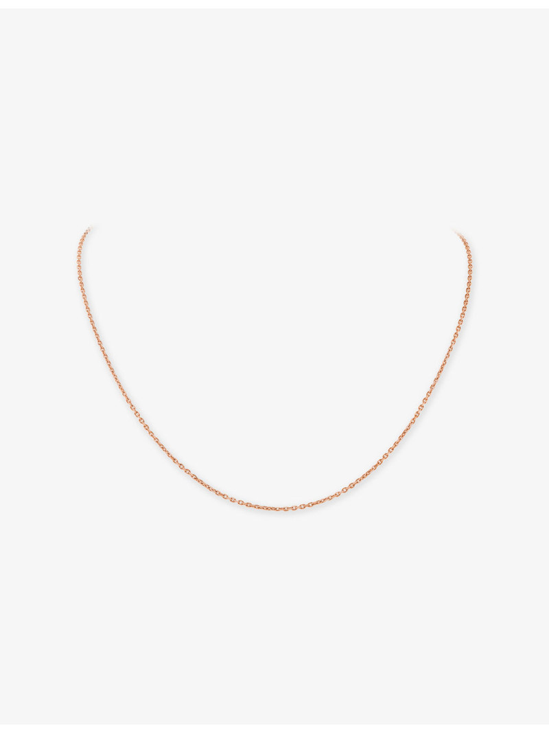 Angle Filed Trace Chain 18ct Rose Gold Necklace 1