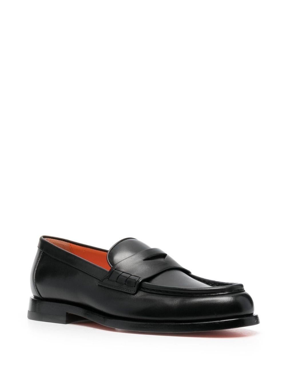 flat leather loafers - 2