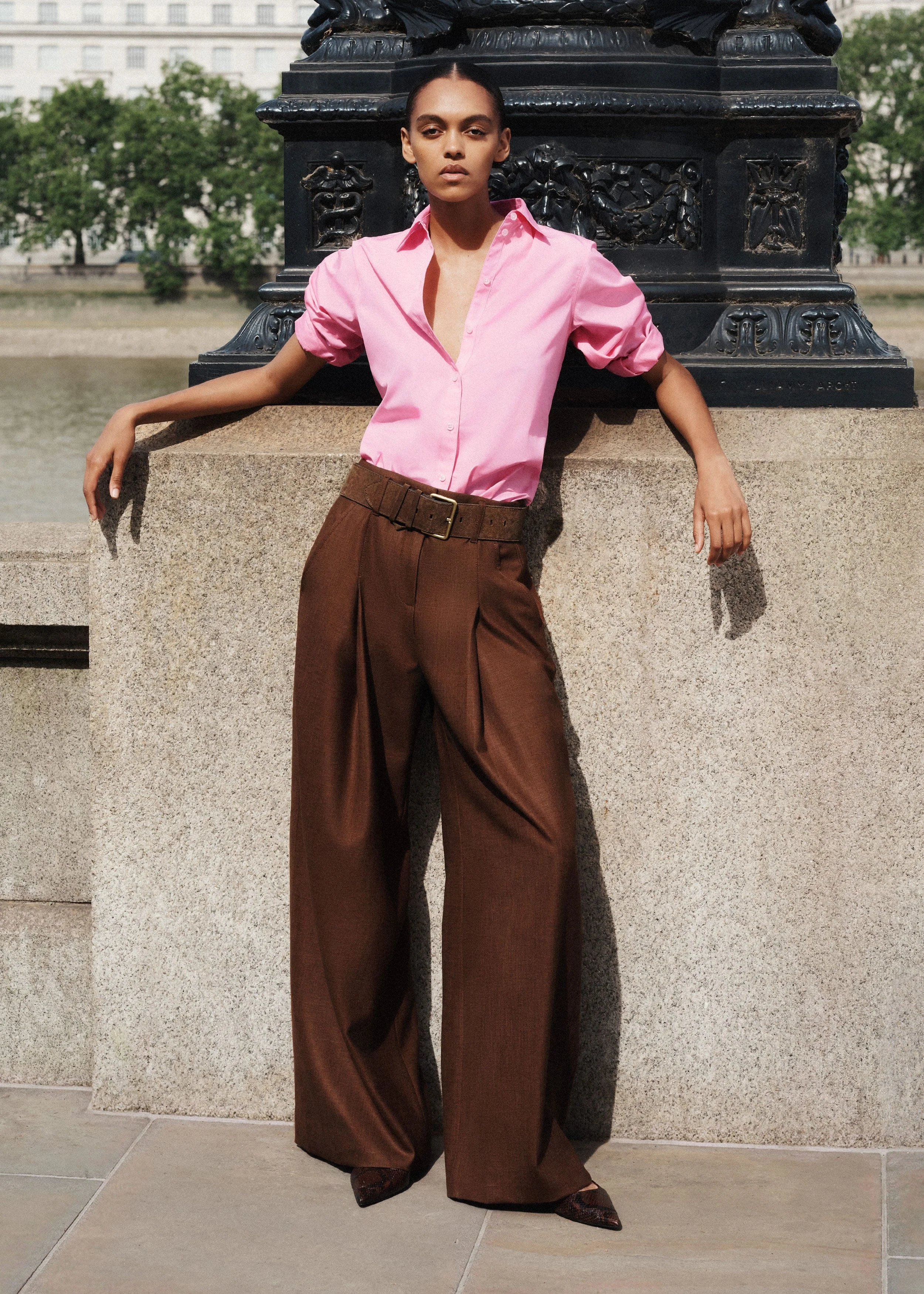 Pleat Wide-Leg Trouser - 1