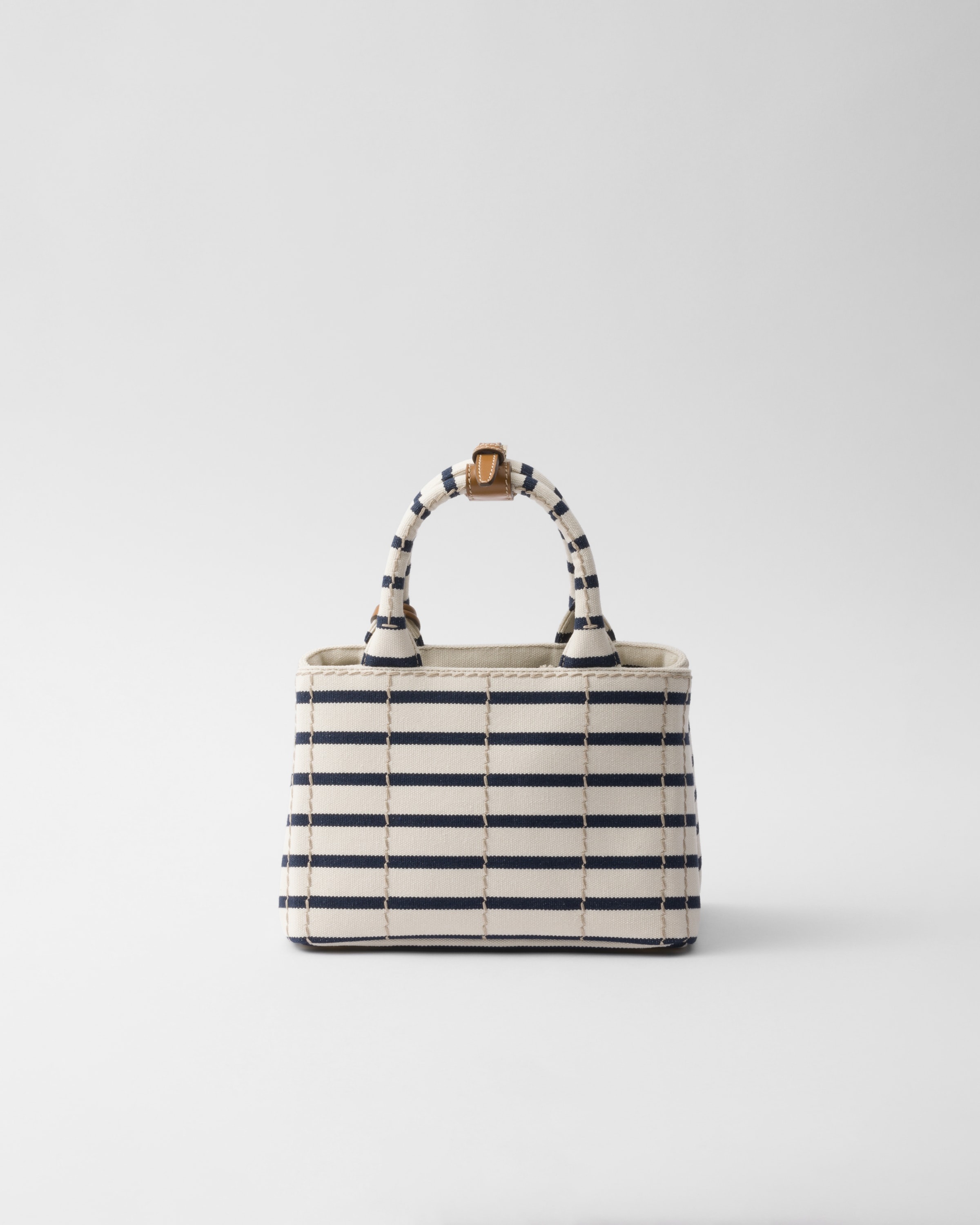 Striped cotton canvas mini-bag - 4