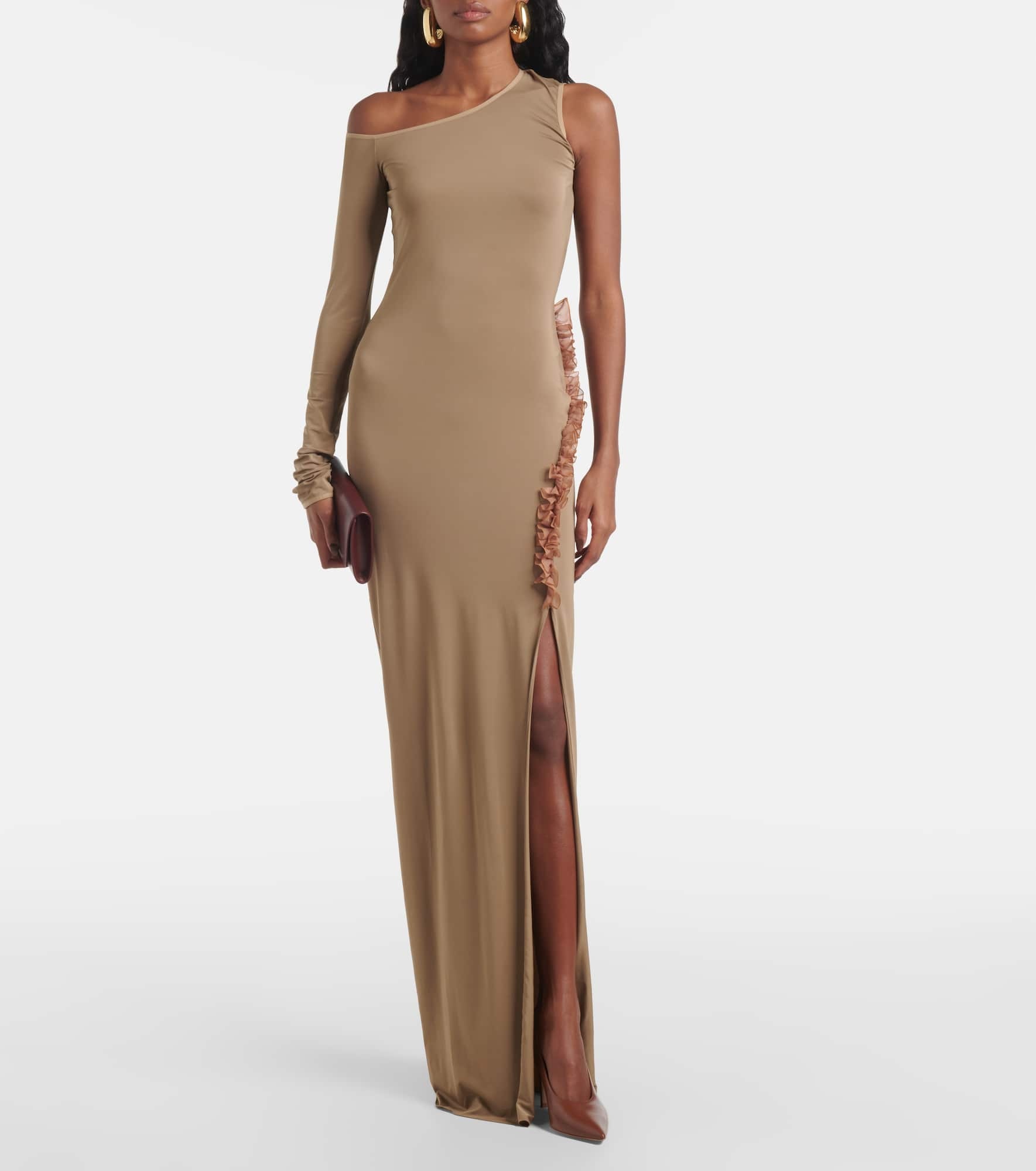 Asymmetric ruffled maxi dress - 2