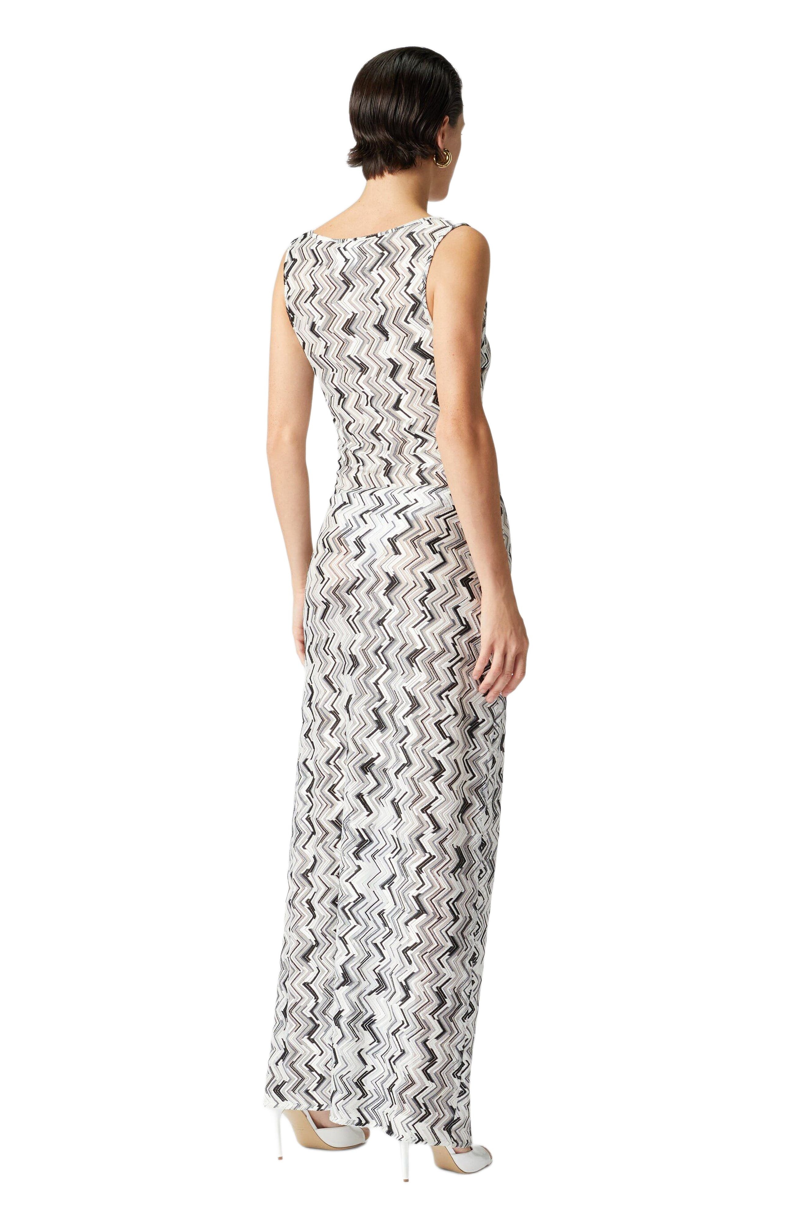 Missoni Long Cover-up Dress In Slub Zigzag Viscose Blend in Black at Nordstrom - 3