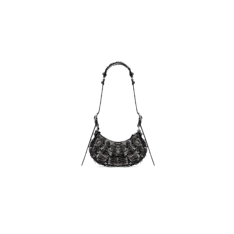 Women's Le Cagole Xs Shoulder Bag With Safety Pins  in Black 6