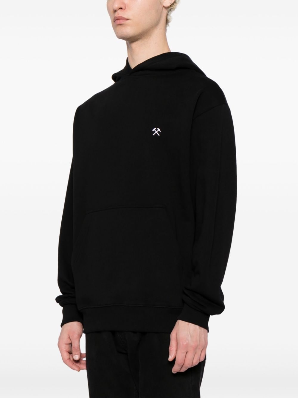 logo-embroidered organic cotton hoodie - 4
