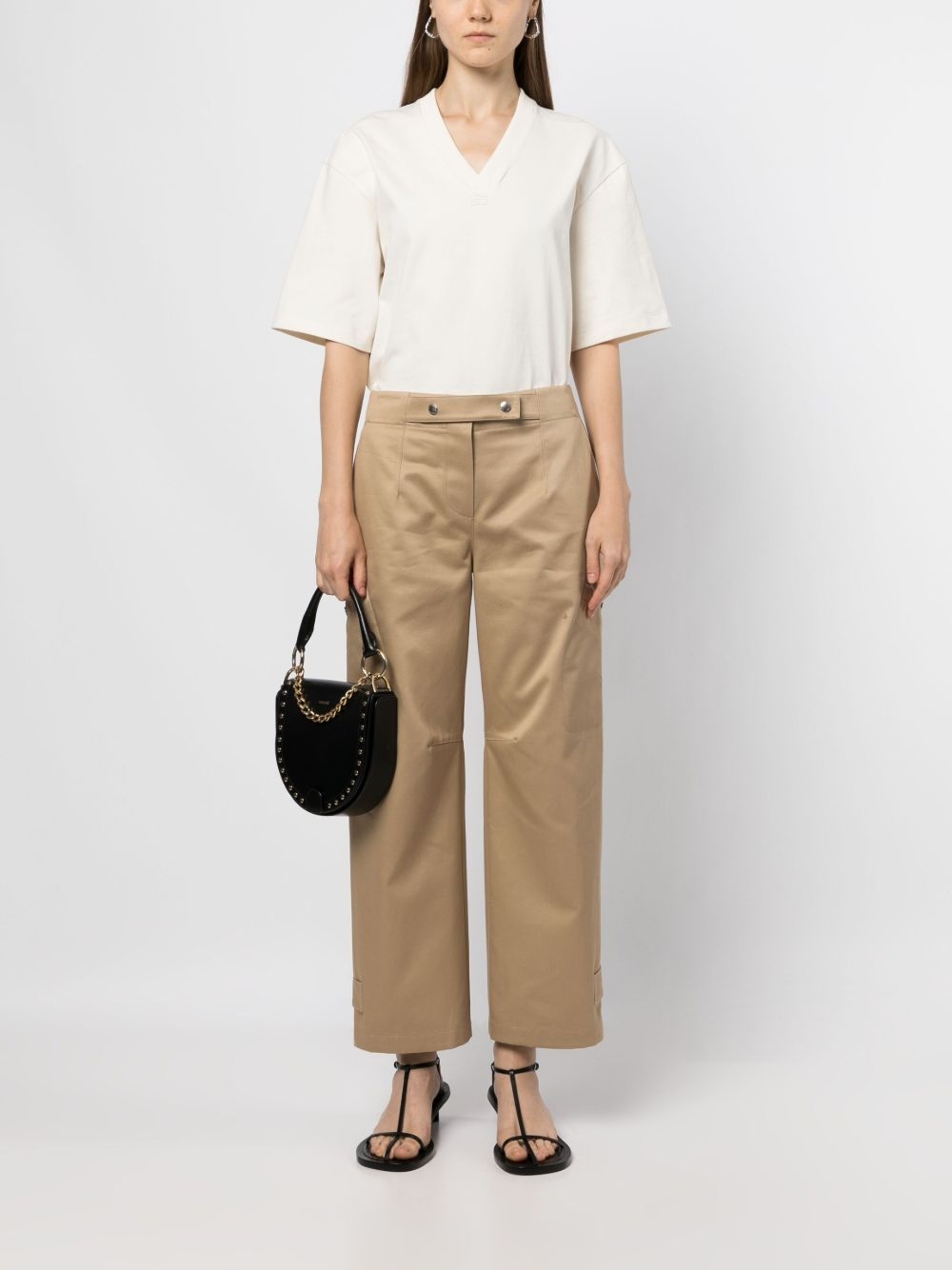 straight-leg cotton trousers - 2